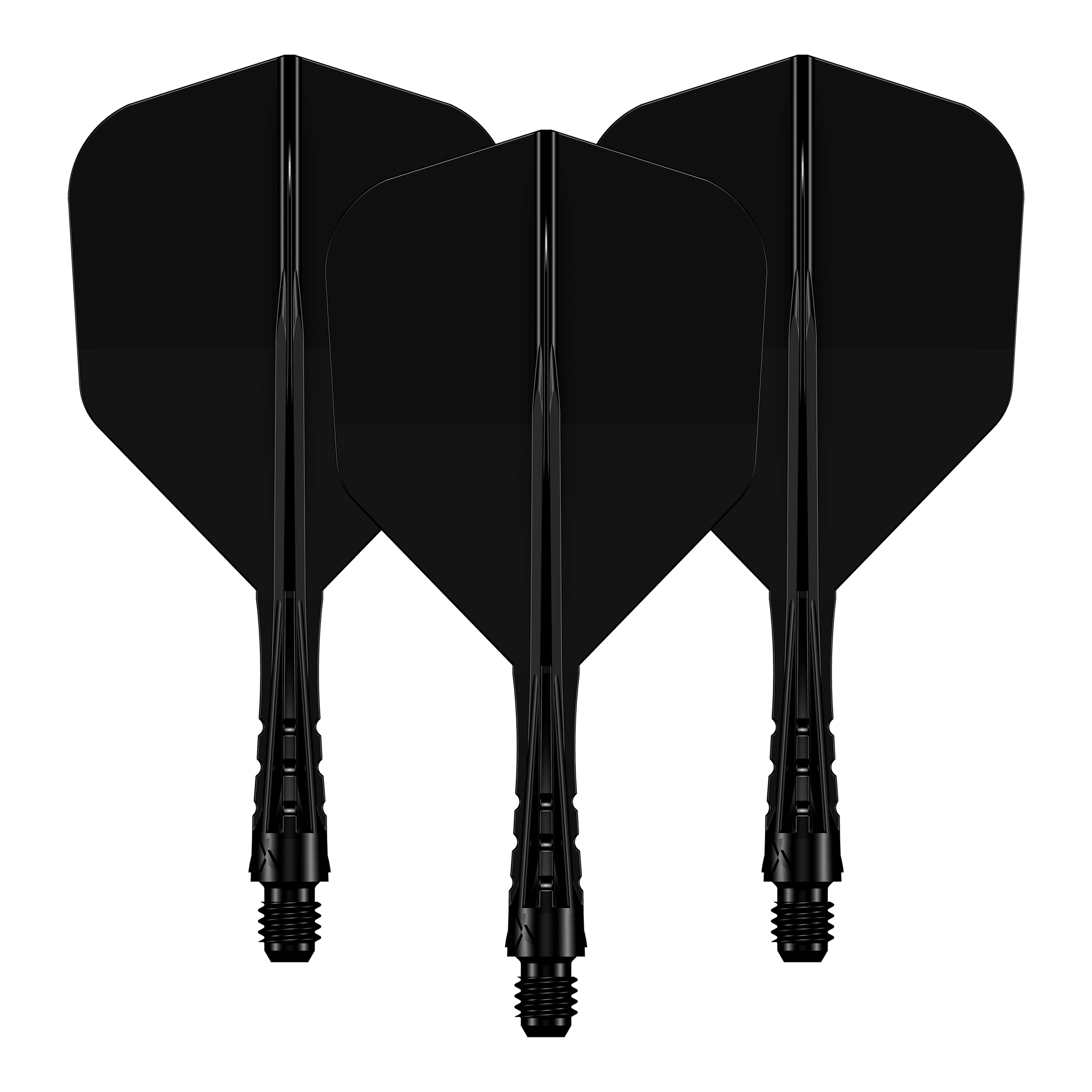 Mission Force 90 Vortex No6 Flight Shaft System - Solid Black Auf dem Bild ist ein Flight-Shaft-System der Größe 222mm zu sehen. Es ist schwarz und Teil eines Sets für Dartpfeile.