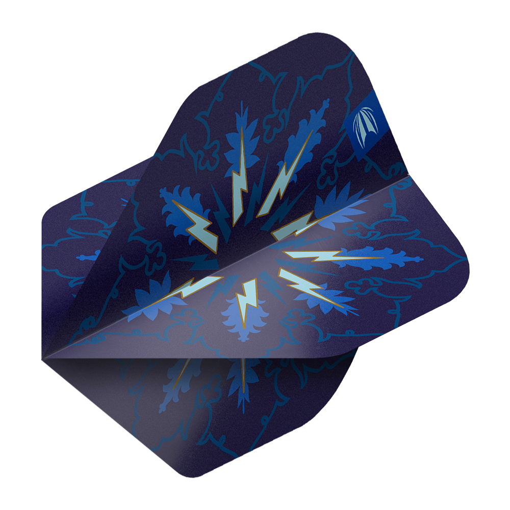 Zu sehen sind die Target ProUltra Phil Taylor Power Gx2 No2 Standard Flights - 3 Sets. Diese Flights sind speziell für Dartspieler entworfen.