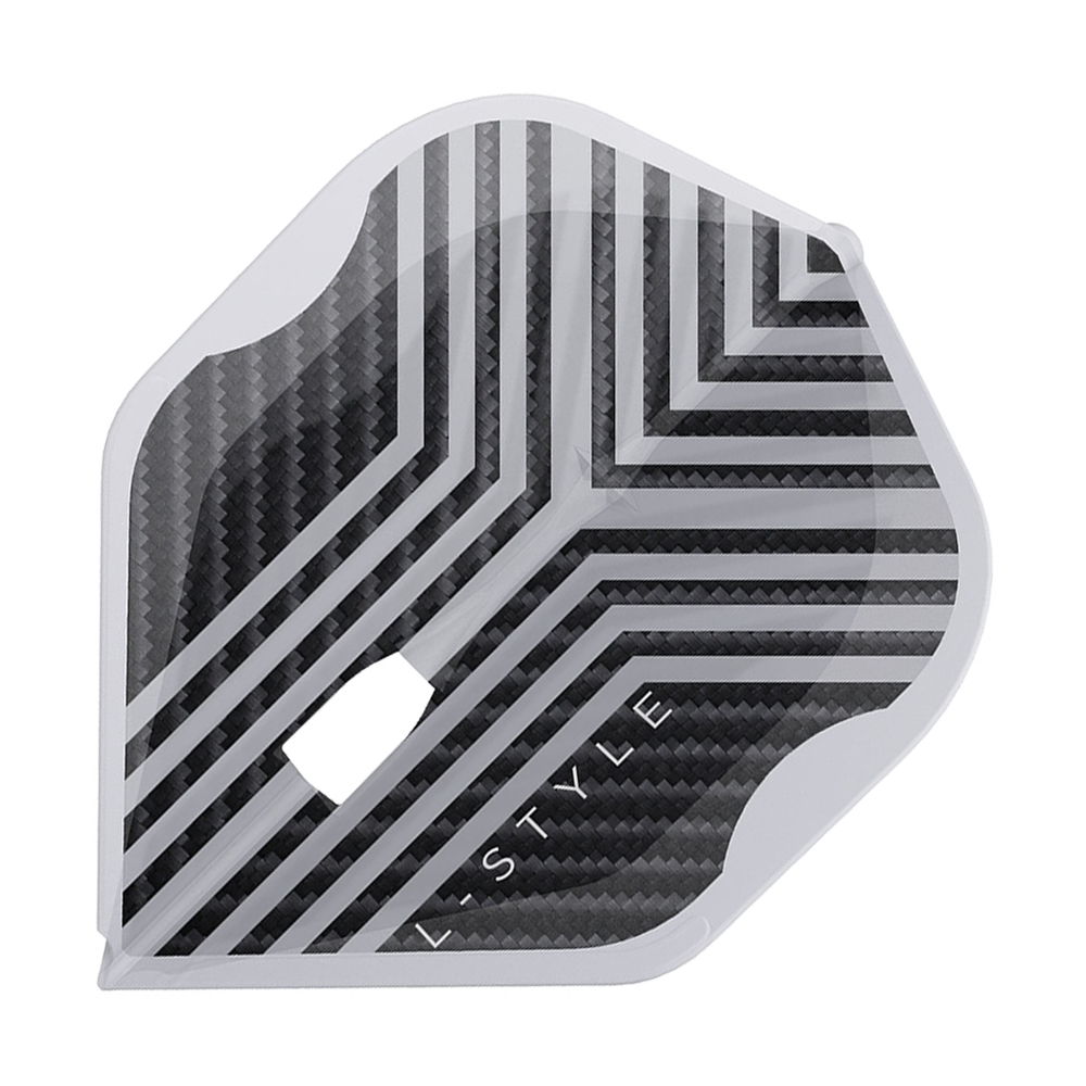 L-Style Arno Merk V1 Clear White L1PRO Flights Das Bild zeigt einen einzelnen L-Style Arno Merk V1 Clear White L1PRO Flight aus der Nähe. Die glatte Oberflächenstruktur ist sichtbar.