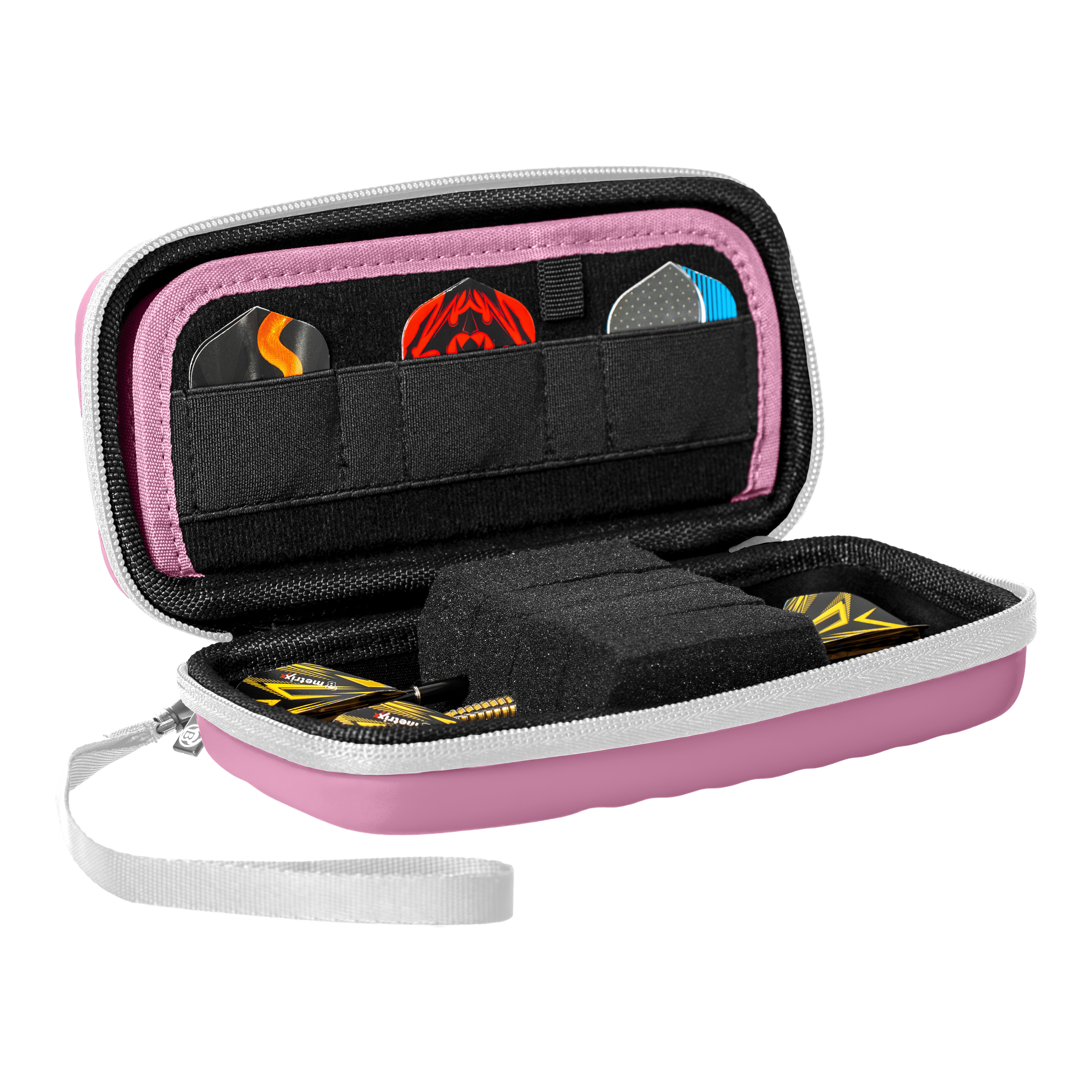 Bulls Orbis S Dartcase - Pink Zu sehen ist das Bulls Orbis S Dartcase in Pink. Es ist ein praktisches Etui für Dartspieler.