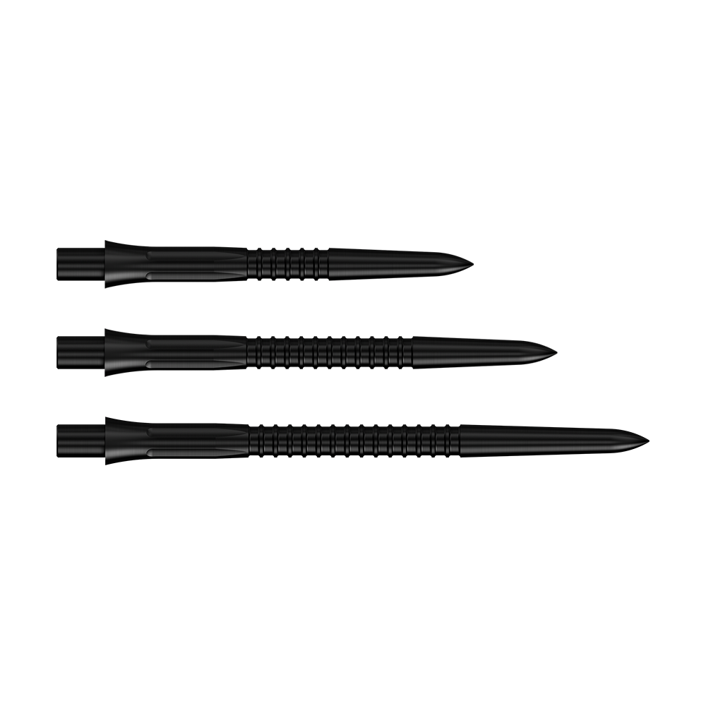 Mission Caliburn EVO Dart Tips GV1 - Black Abgebildet sind die Mission Caliburn EVO Dartspitzen GV1 in Schwarz. Diese Dartspitzen sind ideal für Steeldarts geeignet.