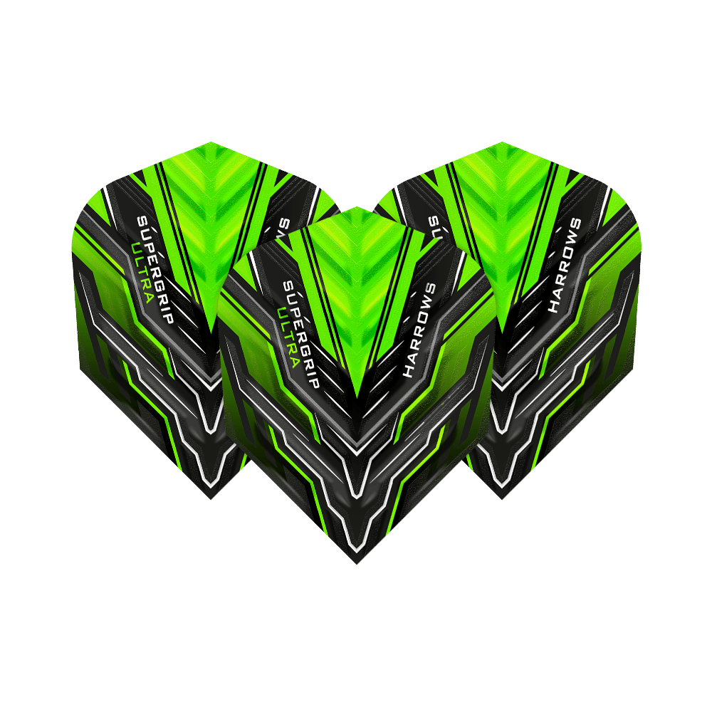 Harrows Supergrip Ultra Green Standard Flights