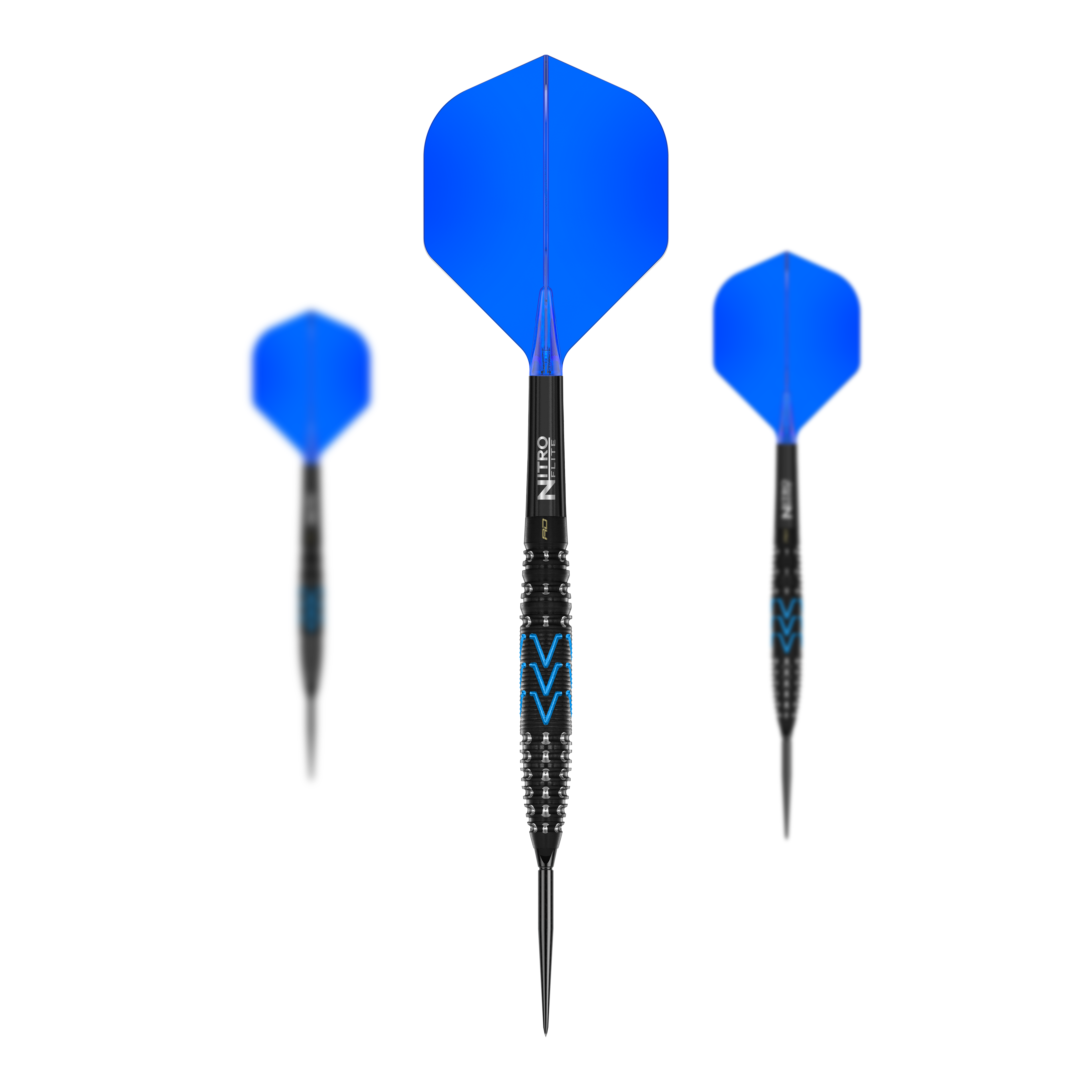 Das Bild zeigt ein Set der Red Dragon AMP Torpedo Switch Point Steeldarts. Es handelt sich um ein komplettes Dart-Set für Profis und Einsteiger.