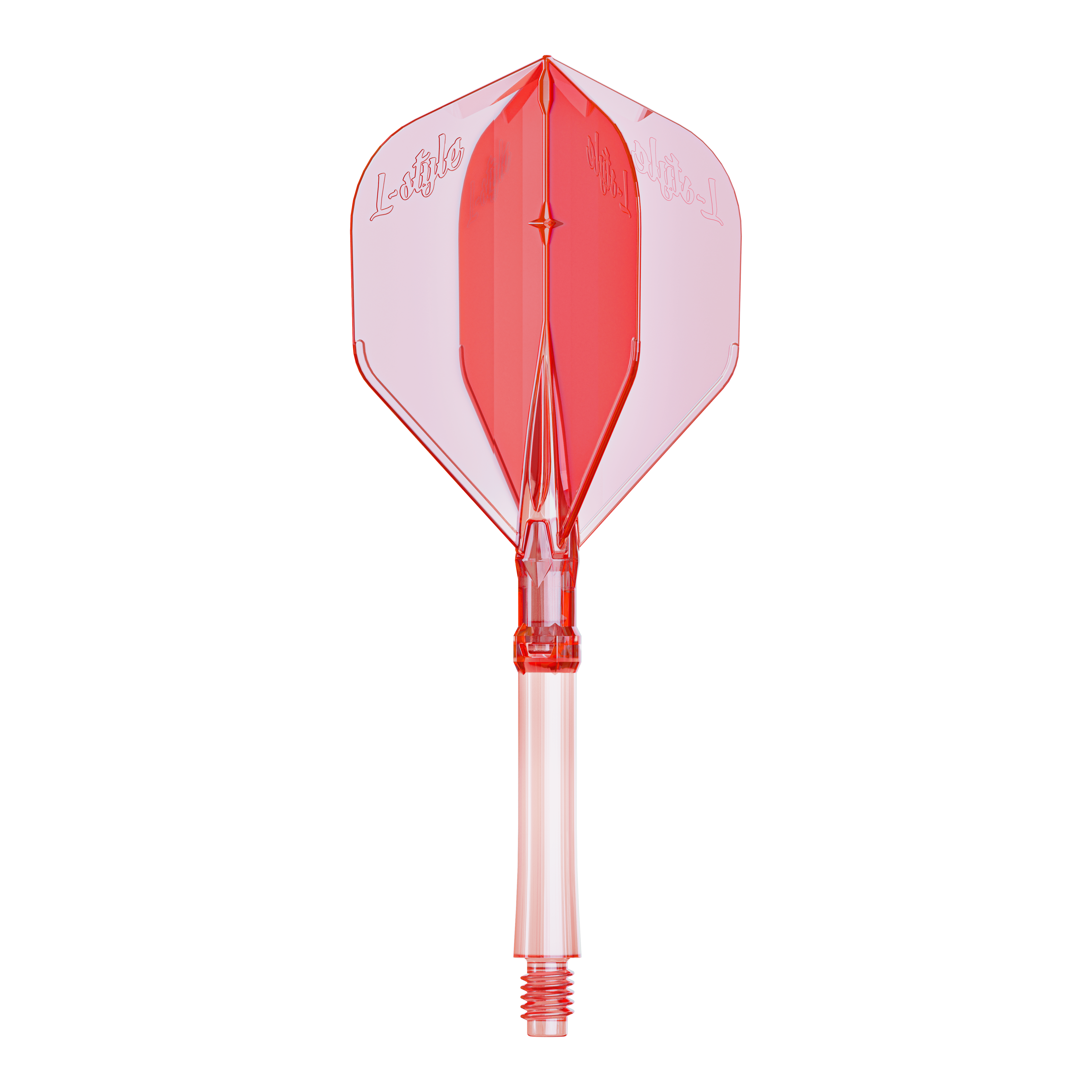 L-Style L-Sytem Flights - Clear Red Große Dart-Flights in klarem Rot, vermutlich für den Systemtyp L. Diese Flights eignen sich zum Austausch oder Aufrüsten von Darts.