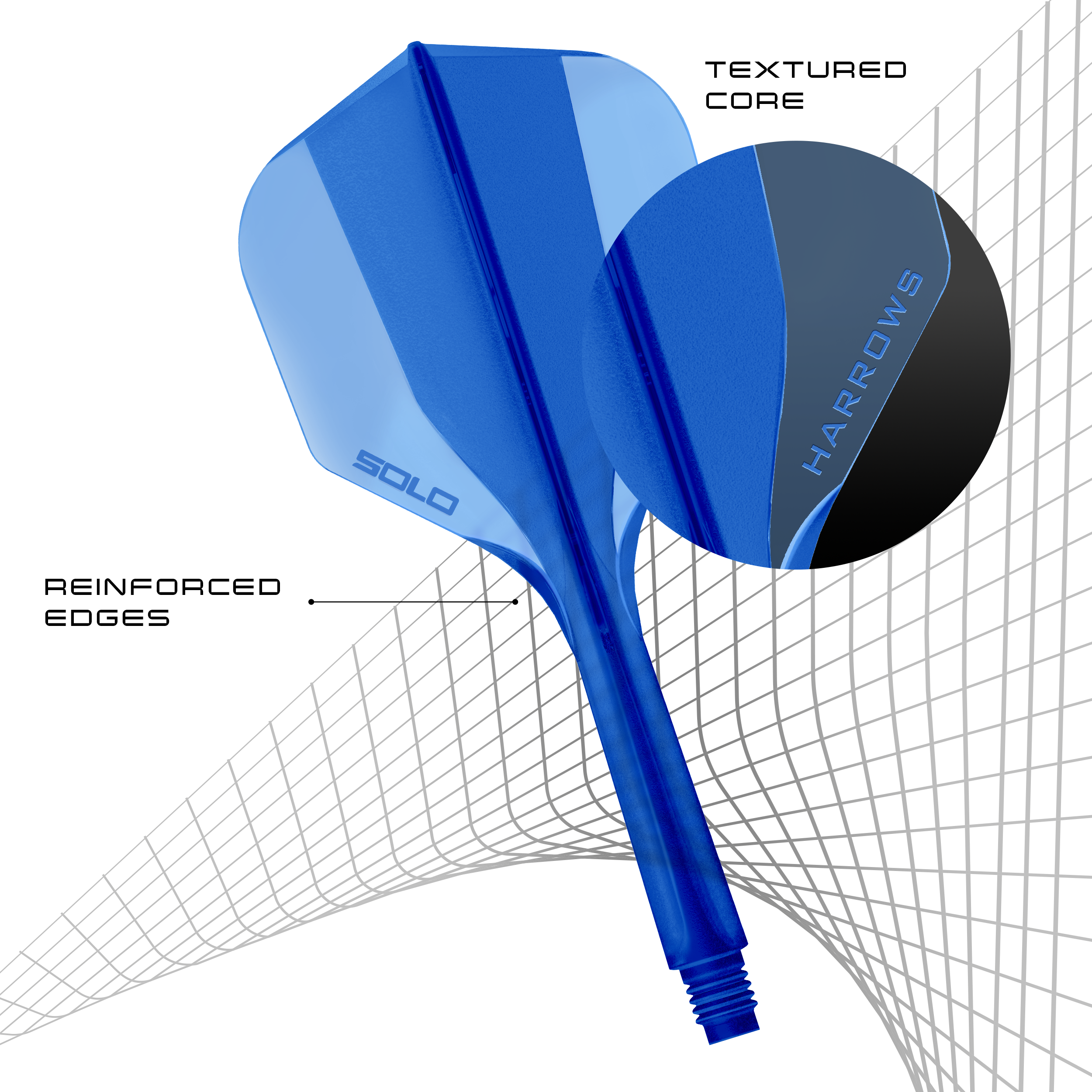Harrows Solo No6 Flight Shaft System - Blue Abgebildet ist das Harrows Solo No6 Flight-Shaft-System in der Farbe Blau. Dieses Produkt ist für den Dartsport geeignet.