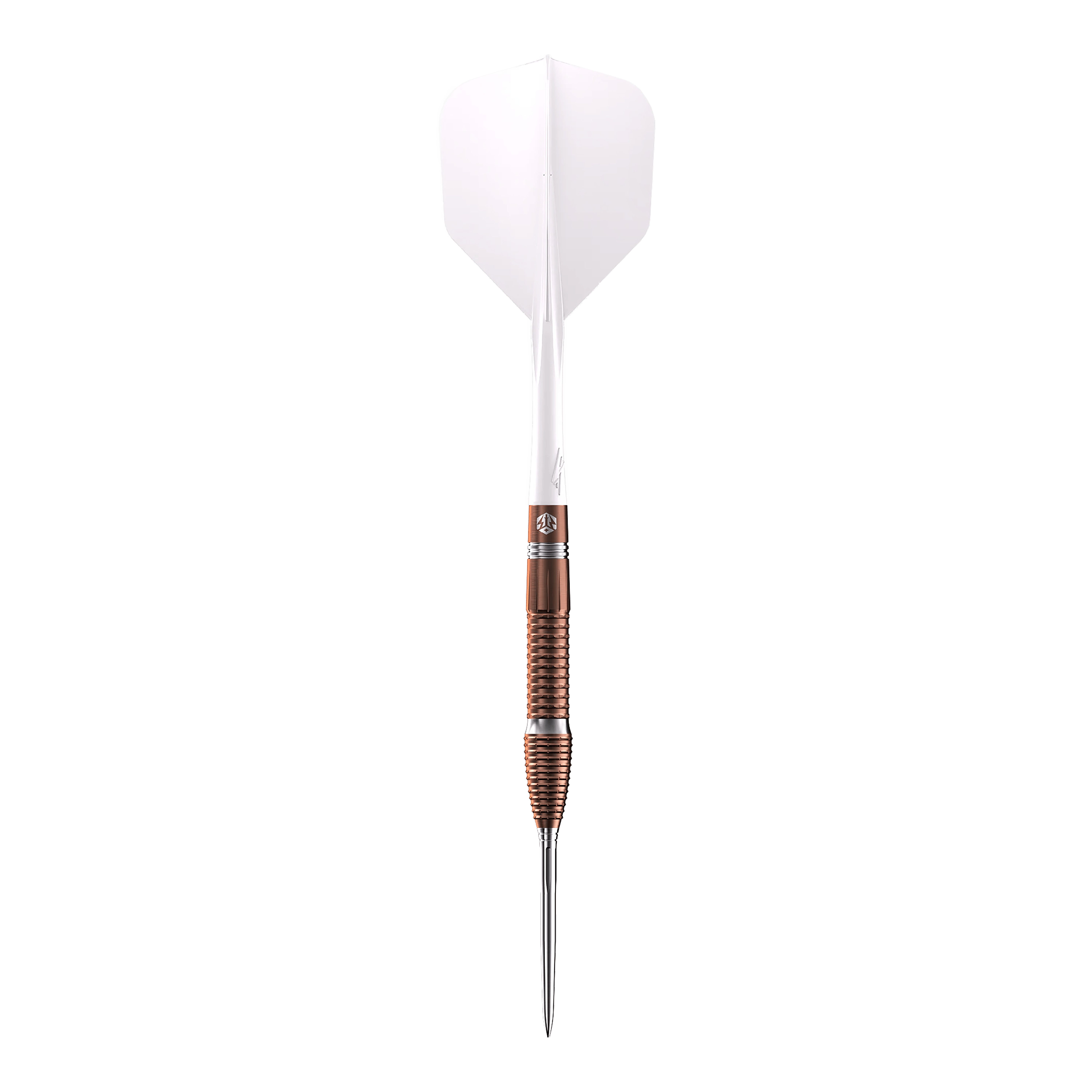 Zu sehen ist ein einzelner Steeldart aus der Caliburn Big Cats Lion Serie. Die Struktur und Details des Darts sind klar zu erkennen.