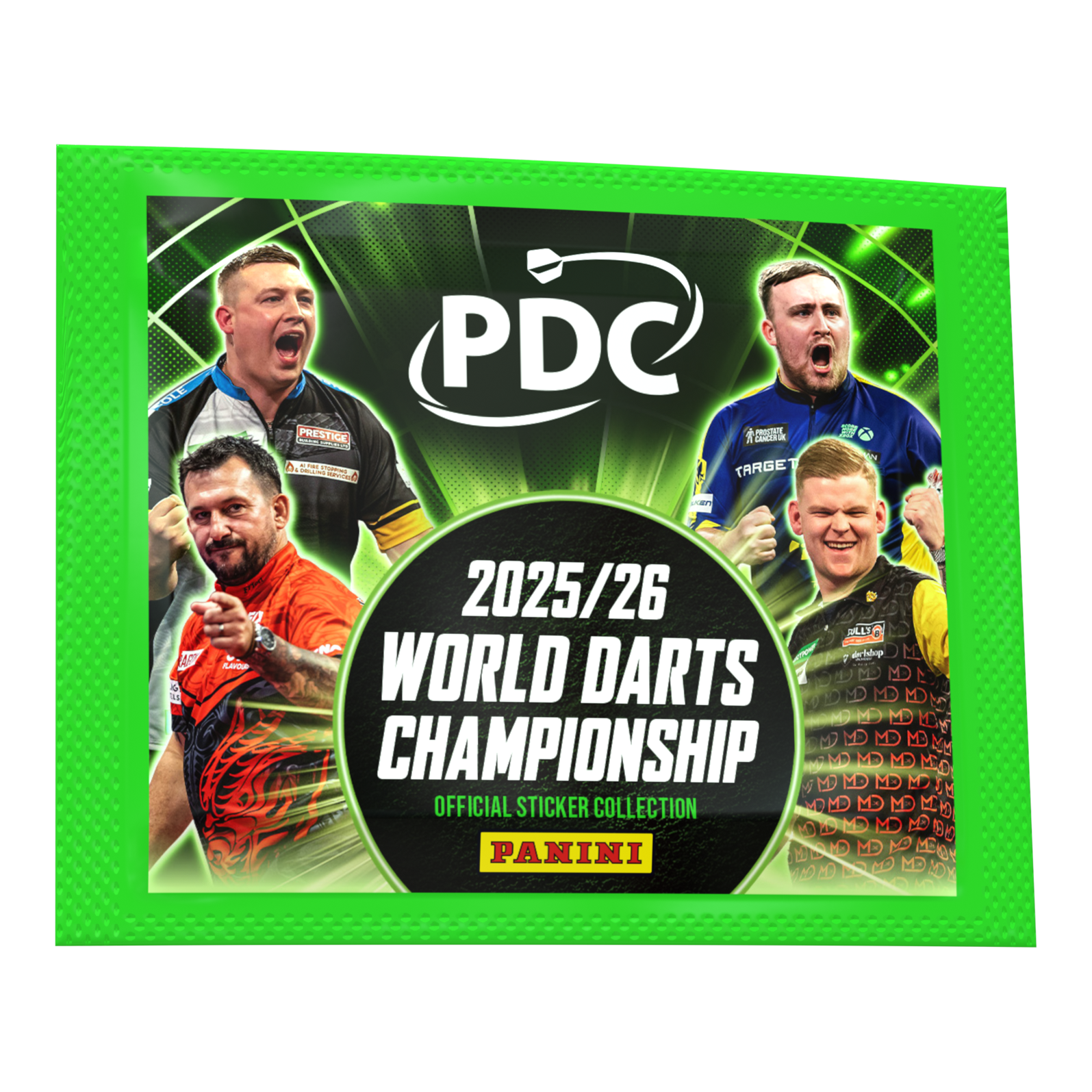 Panini PDC World Darts Championship 2025/26 - Sticker Pack Panini PDC World Darts Championship 2025/26 - Sticker Pack. Dieses Stickerpaket ist Teil der offiziellen Panini-Sammelkollektion.