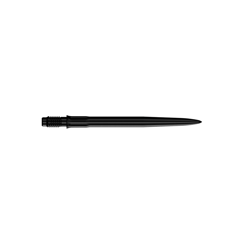 Mission R2.5 Rapid Point SM1 Dart Tips - Black Das Bild zeigt schwarze Dartspitzen mit einer Länge von 30 mm. Es sind zwei Spitzen abgebildet.