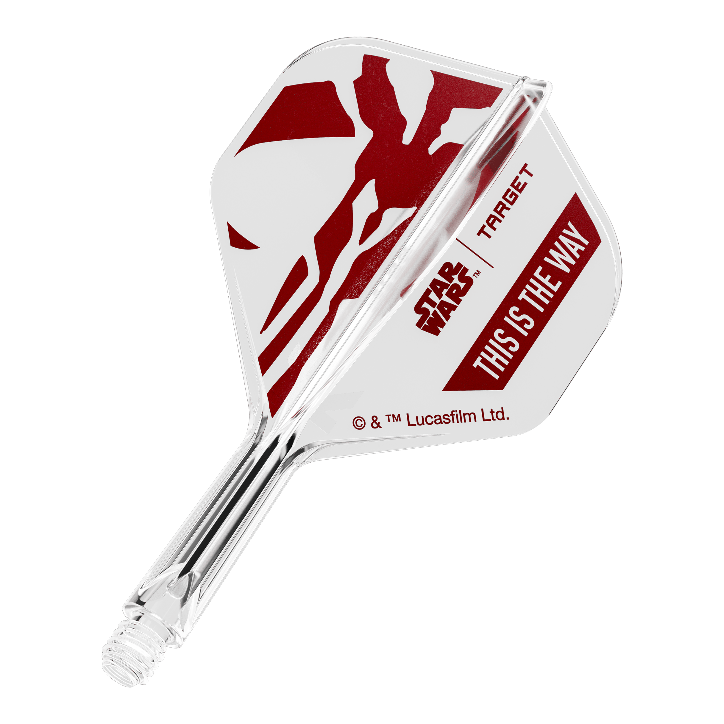 Target Star Wars K-Flex Set Mandalorian No2 Standard Flights Abgebildet ist ein Flight für Darts, inspiriert von Star Wars. Es handelt sich um das Modell 'K-Flex This Is The Way No2 Standard Flights' mit 19mm Größe.