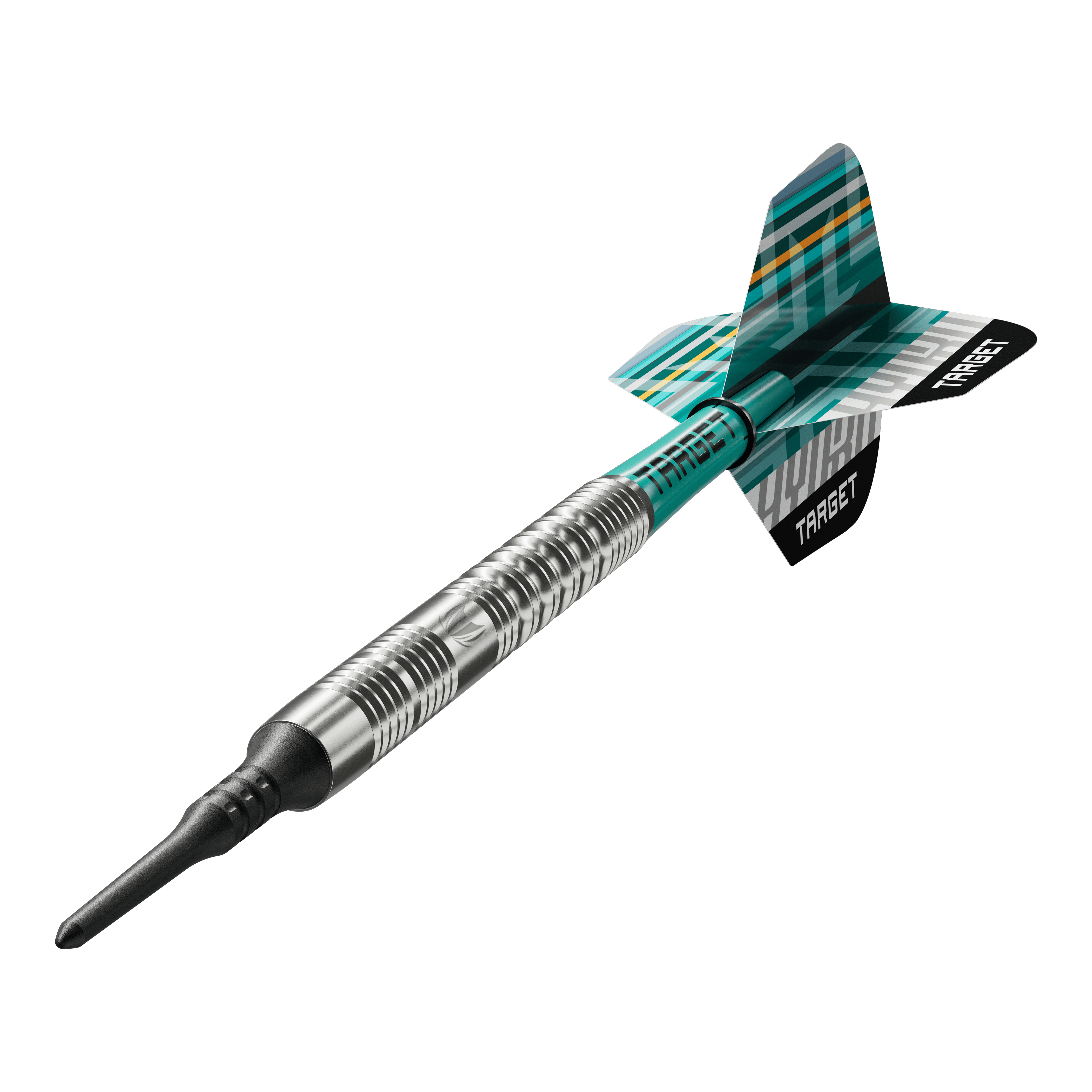 Hier sieht man die Target Hydro 12 Softdarts. Sie eignen sich gut für Freizeit und Wettkampf.