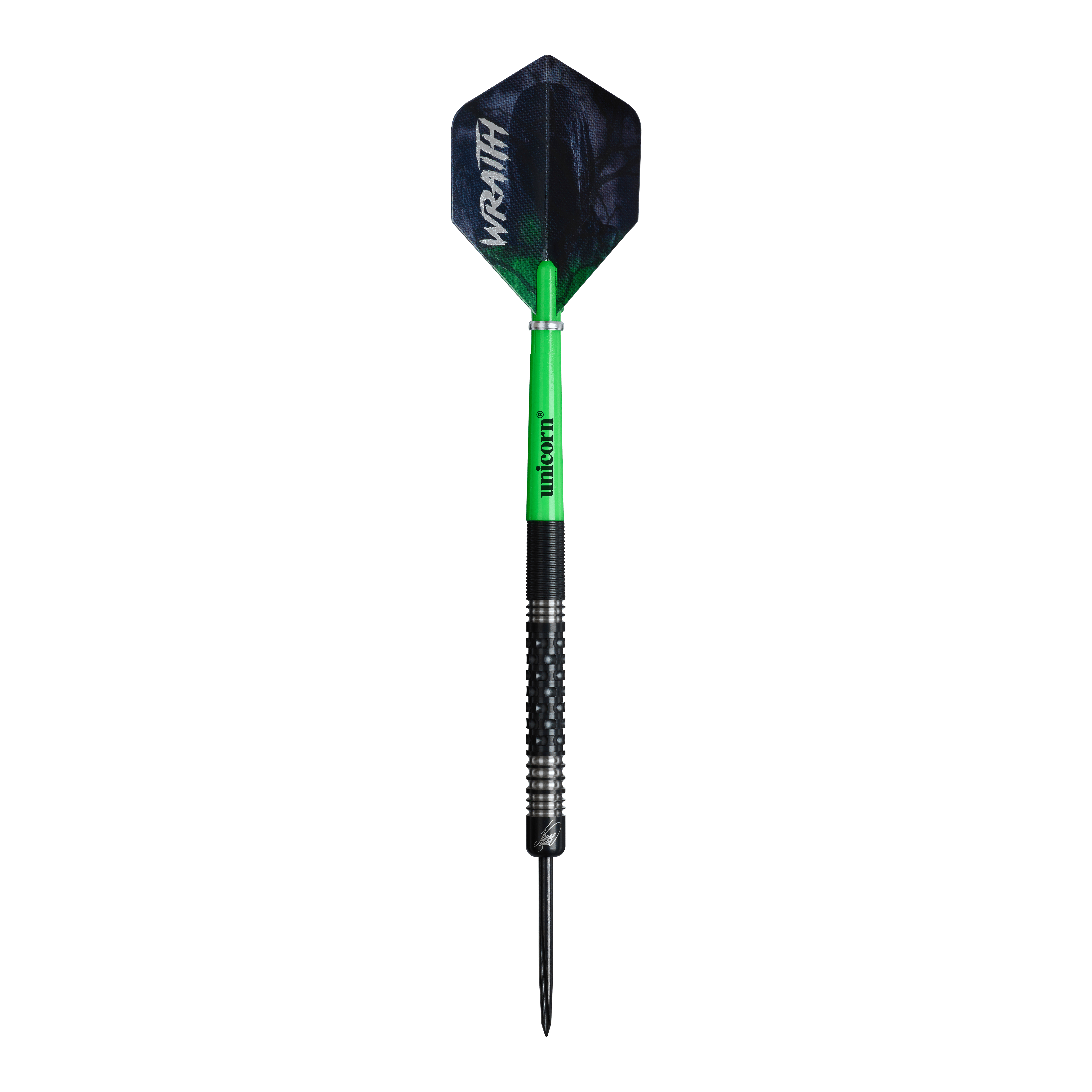 Unicorn Wraith James Wade Steeldarts sind auf dem Bild dargestellt. Sie haben ein modernes Design und sind hochwertig verarbeitet.
