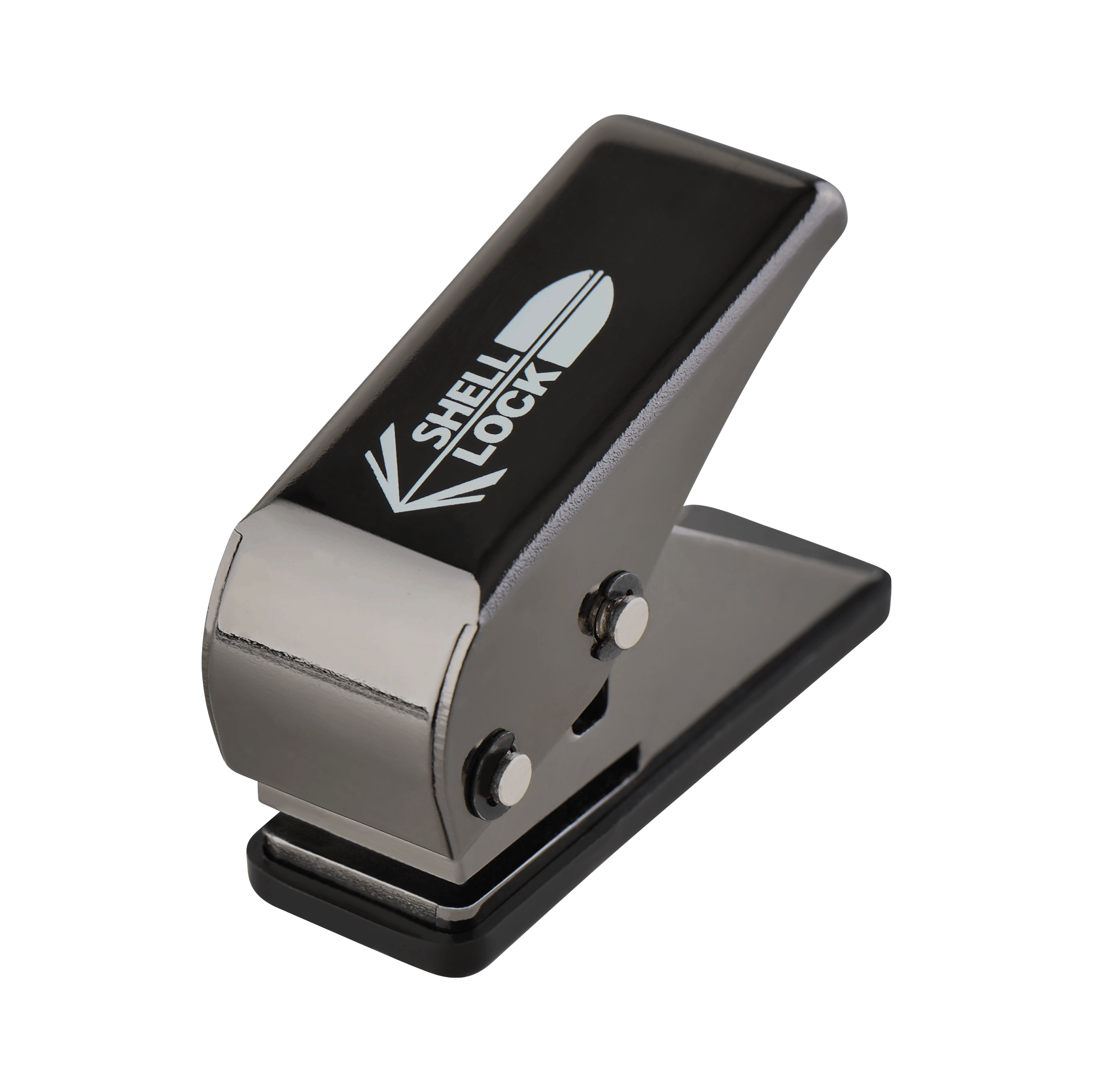 L-Style One80 Shell Lock Punch Flight Punch Das Bild zeigt einen schwarzen L-Style One80 Shell Lock Punch Flightlocher. Er wird verwendet, um kleine Löcher in Dart-Flights zu stanzen.