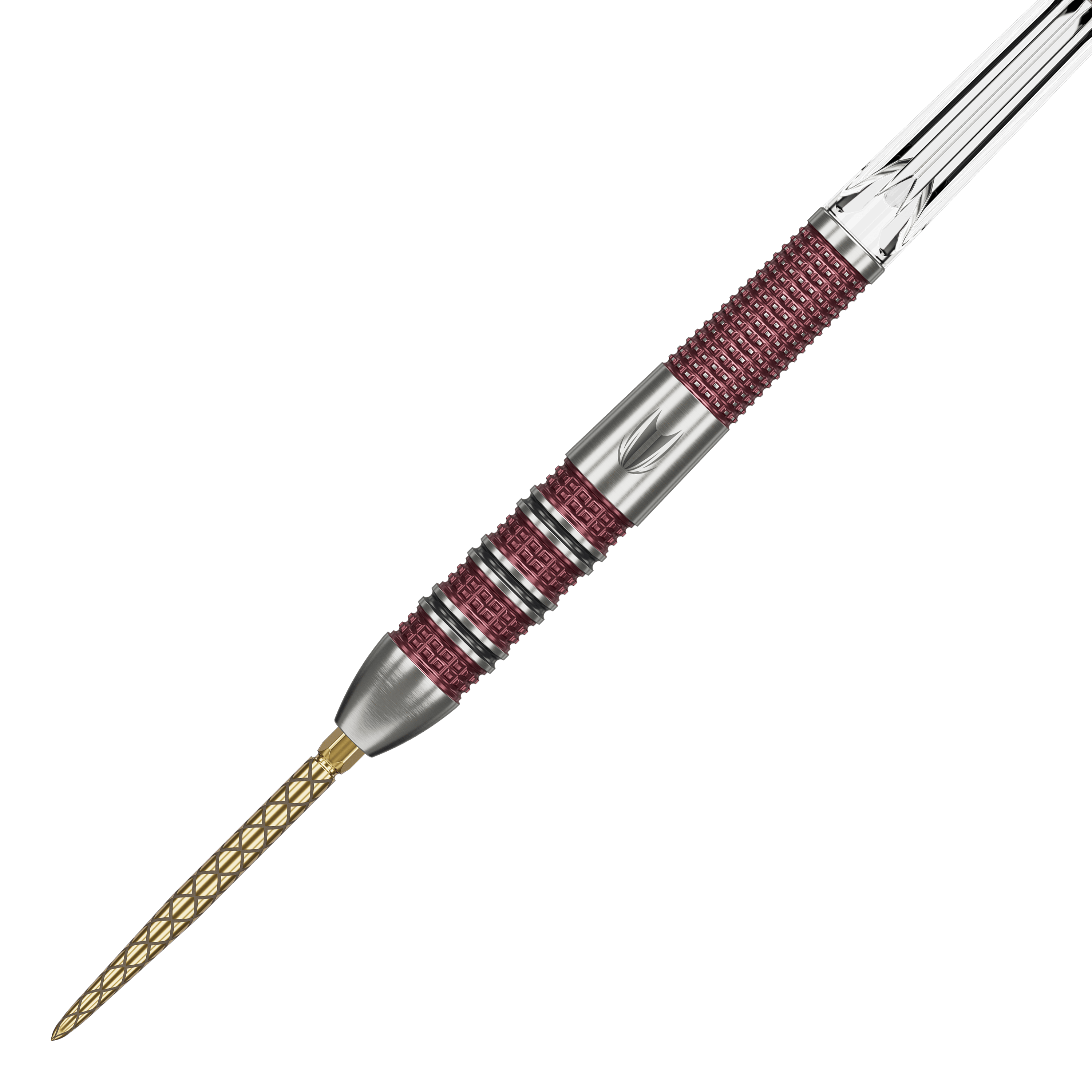 Target Stephen Bunting 95K Swiss Point Steel Darts Dies ist ein Target Stephen Bunting 95K Swiss Point Steeldart. Der Dartpfeil hat eine silberne und rote Griffzone sowie eine goldfarbene Spitze.