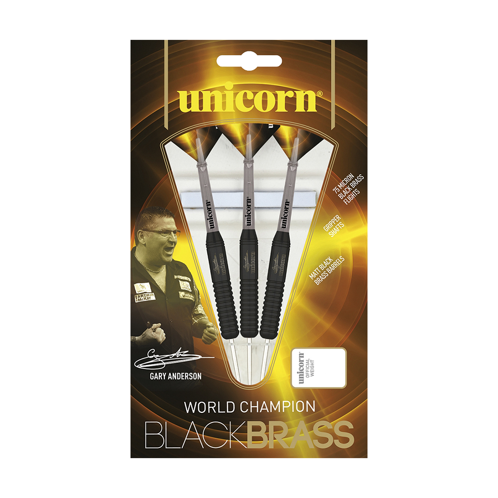 Unicorn Black Brass Gary Anderson V2 steel darts