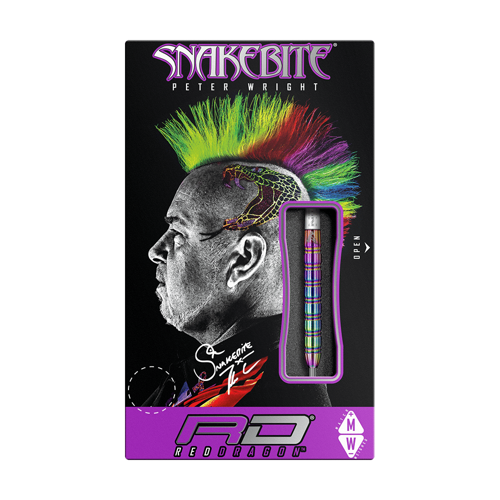 Red Dragon Peter Wright Snakebite 1 Rainbow steel darts