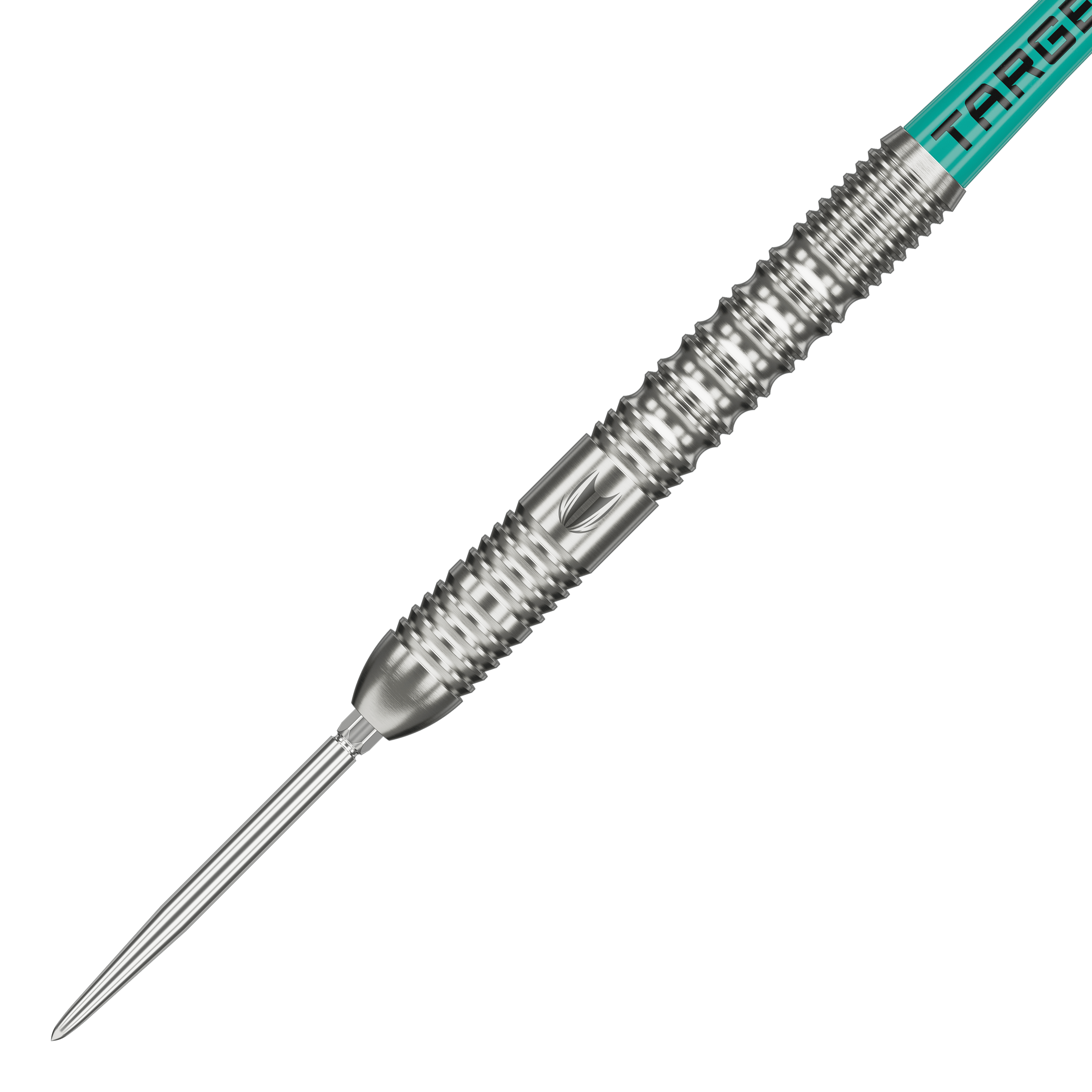 Abgebildet ist eine Variante der Target Hydro 01 Swiss Point Steeldarts. Die Darts sind im Detail zu erkennen.