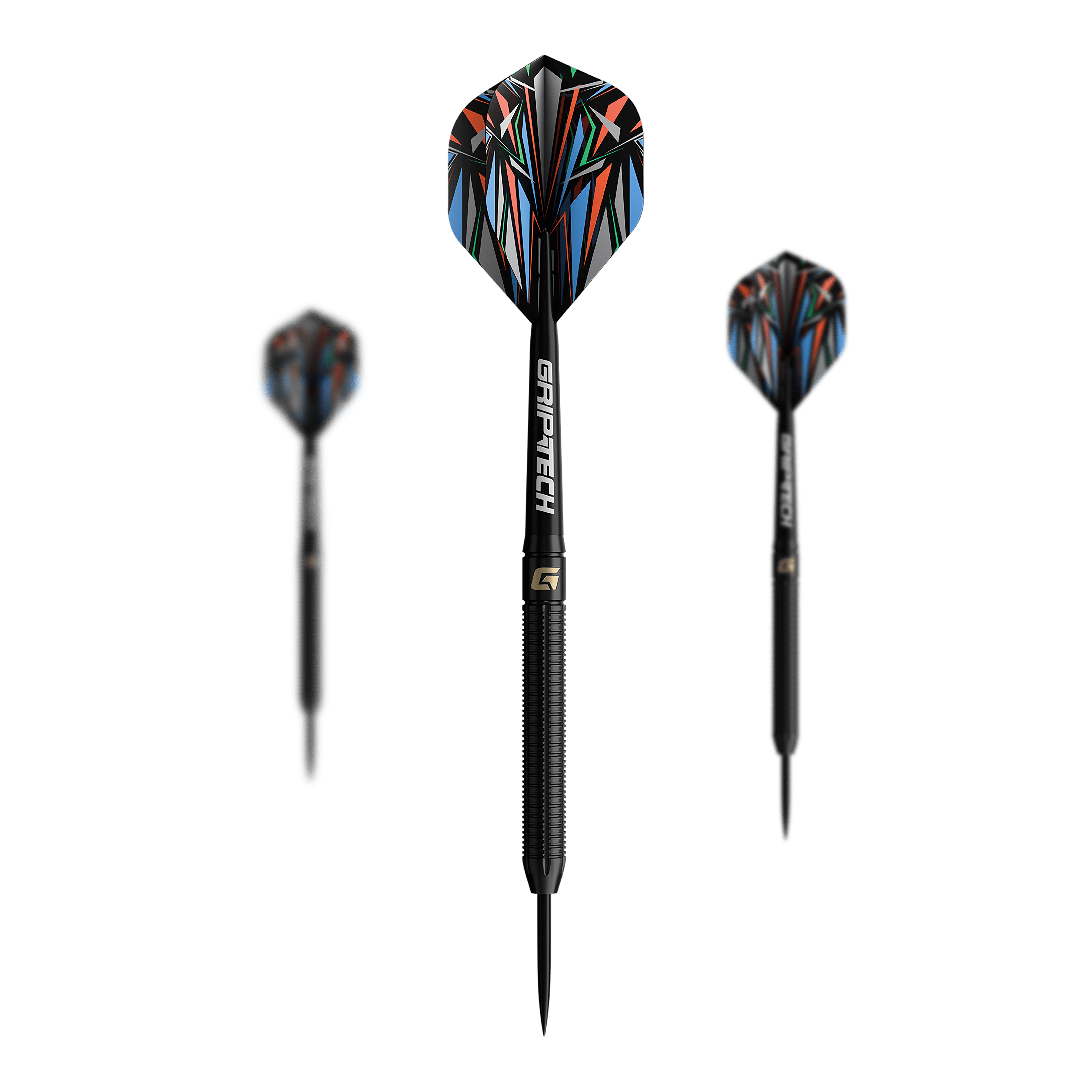 Das Bild zeigt die GOAT Athlete Black Tungsten Steeldarts. Die Darts haben ein elegantes, schwarzes Design und sind aus Wolfram gefertigt.