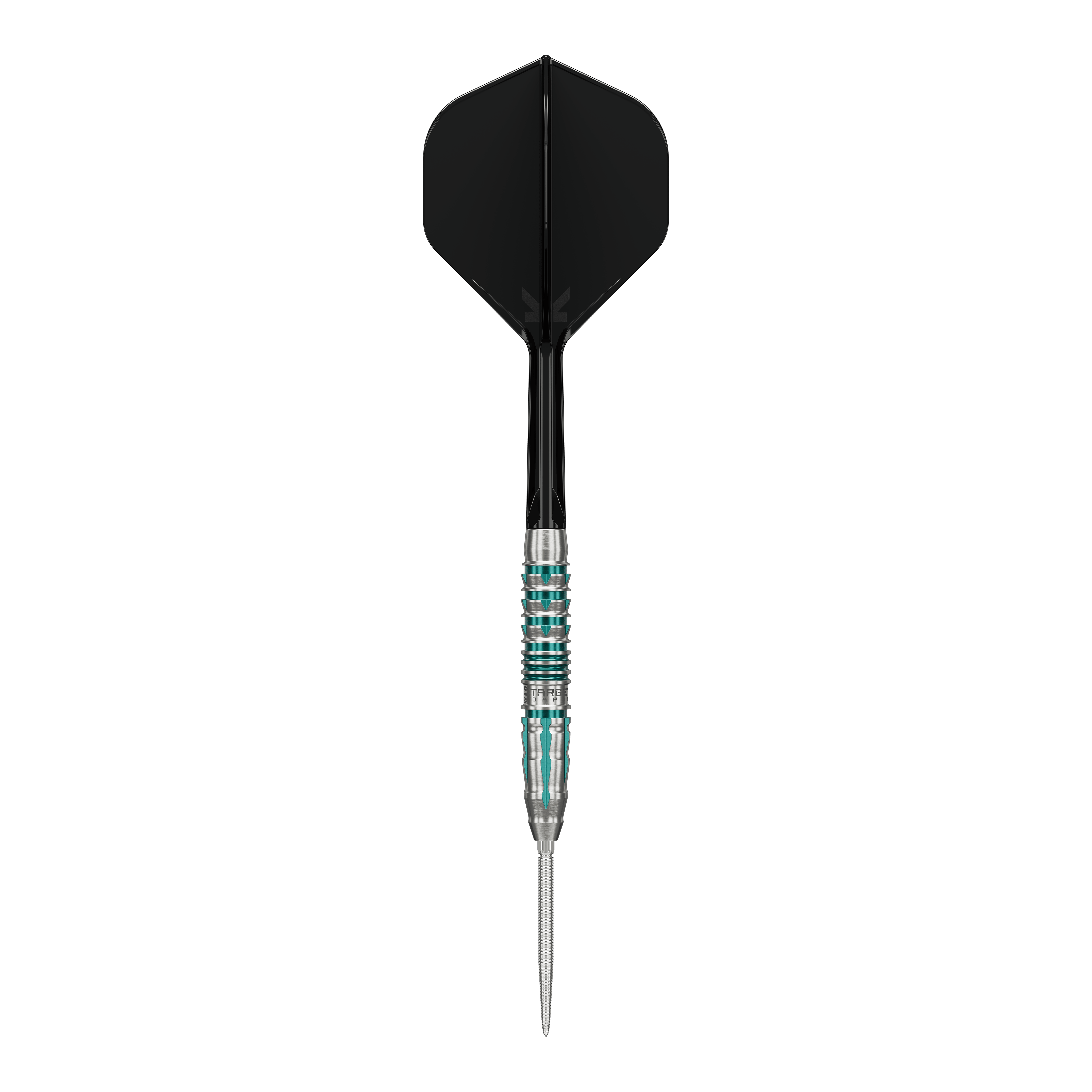 Abgebildet ist das Set Target Japan Black Marque Pierce Swiss Point Steeldarts. Diese Steeldarts zeichnen sich durch ihr elegantes schwarzes Design aus.