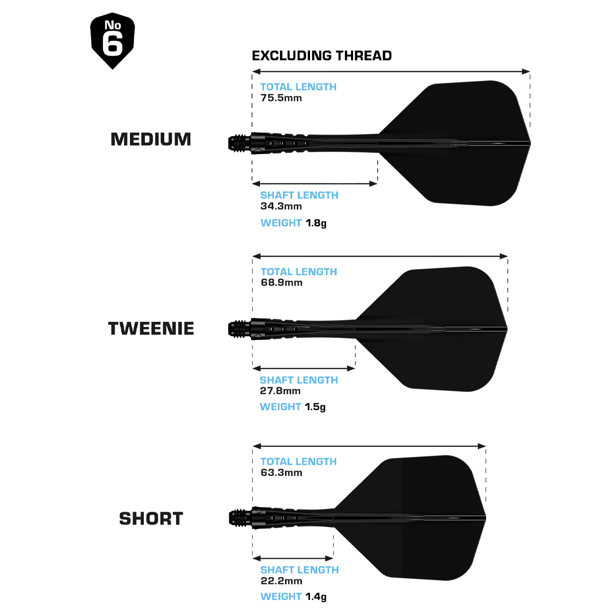 Mission Force 90 Vortex No6 Flight Shaft System - Solid Black Hier ist das Mission Force 90 Vortex No6 Flight-Shaft-System in Solid Black zu sehen. Es sorgt für eine verlässliche Verbindung zwischen Shaft und Flight.