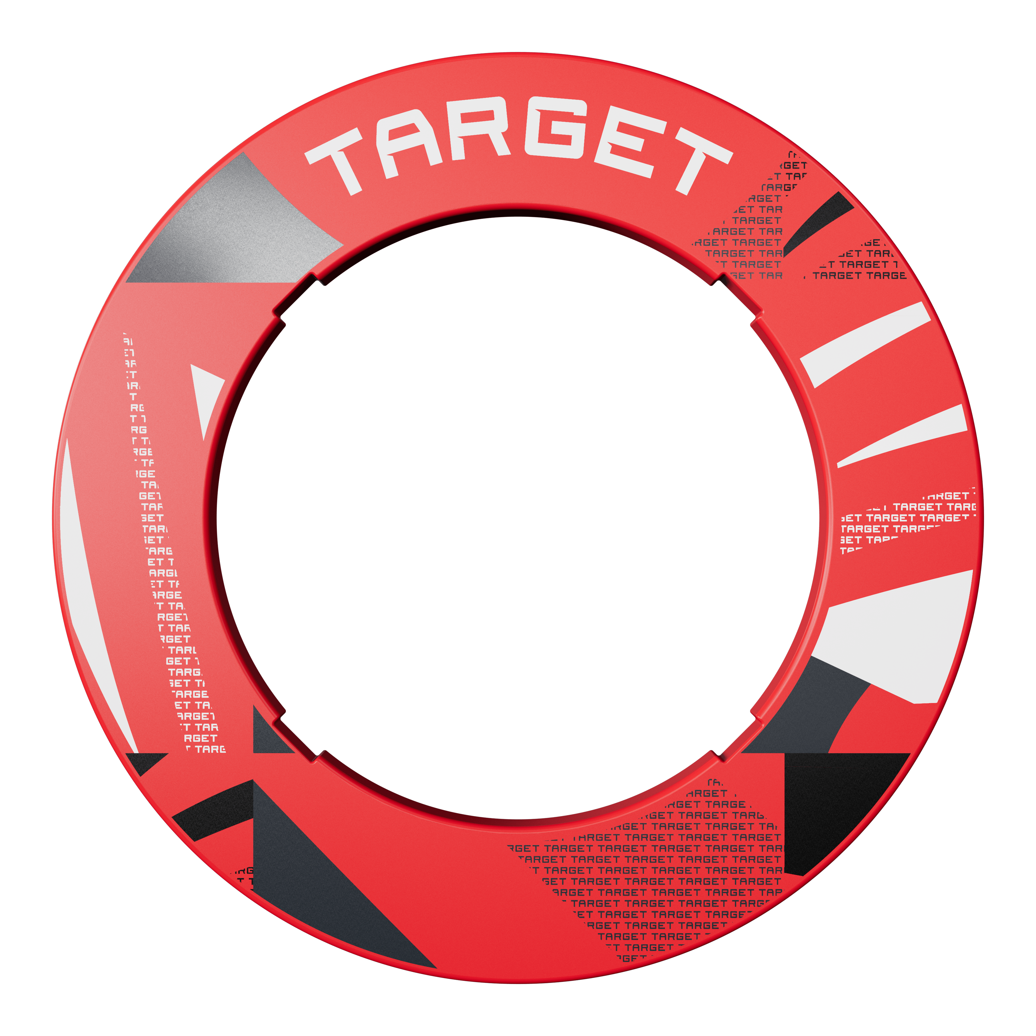 Target Notched Patterned Dartboard Surround Hier ist eine zweite rote Dartboard-Umrandung mit Muster dargestellt. Die Farbe hebt sich ab.