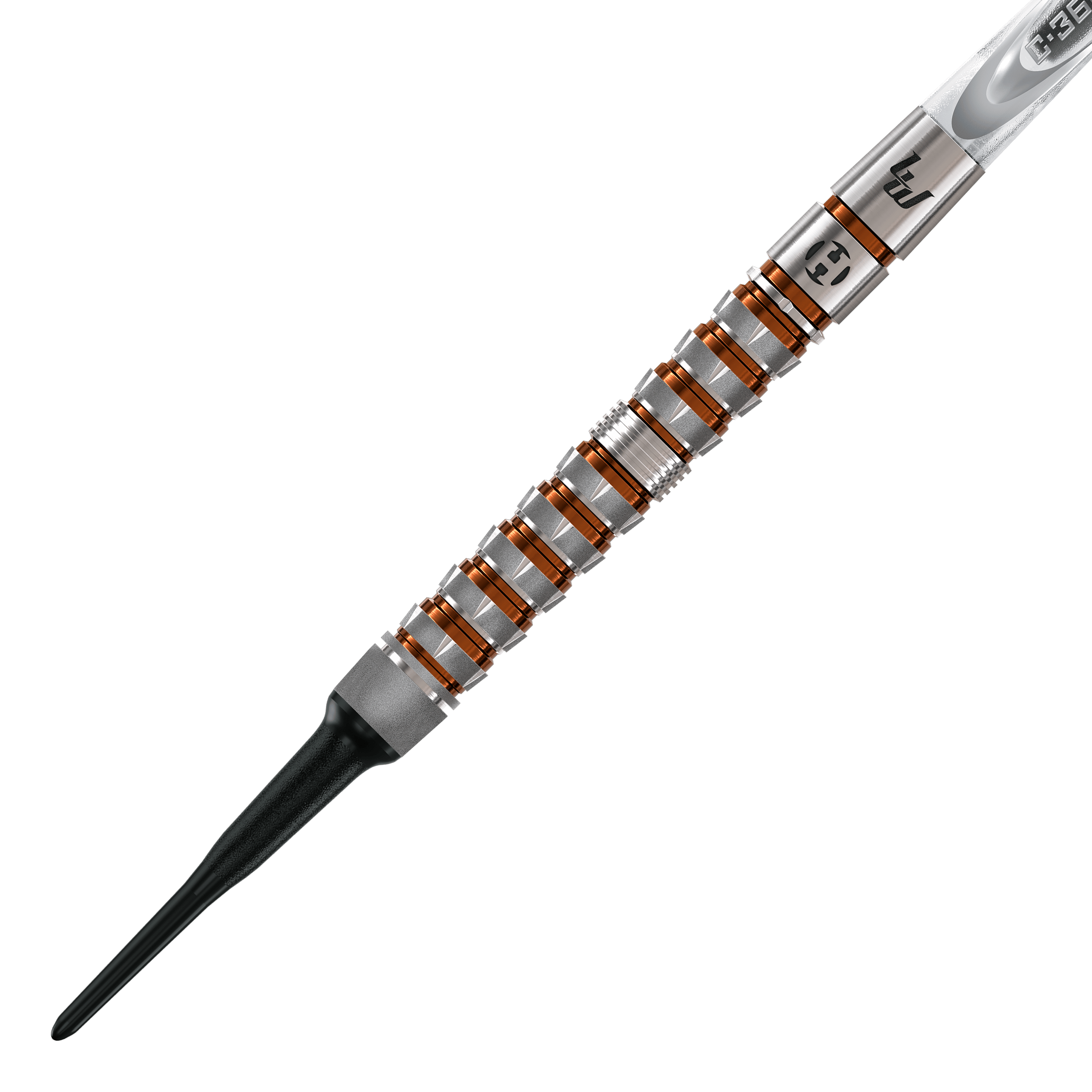 Gezeigt wird das Harrows Luke Woodhouse Series 3 Softdarts - 18g Set. Die Softdarts sind Teil der Luke Woodhouse Serie.