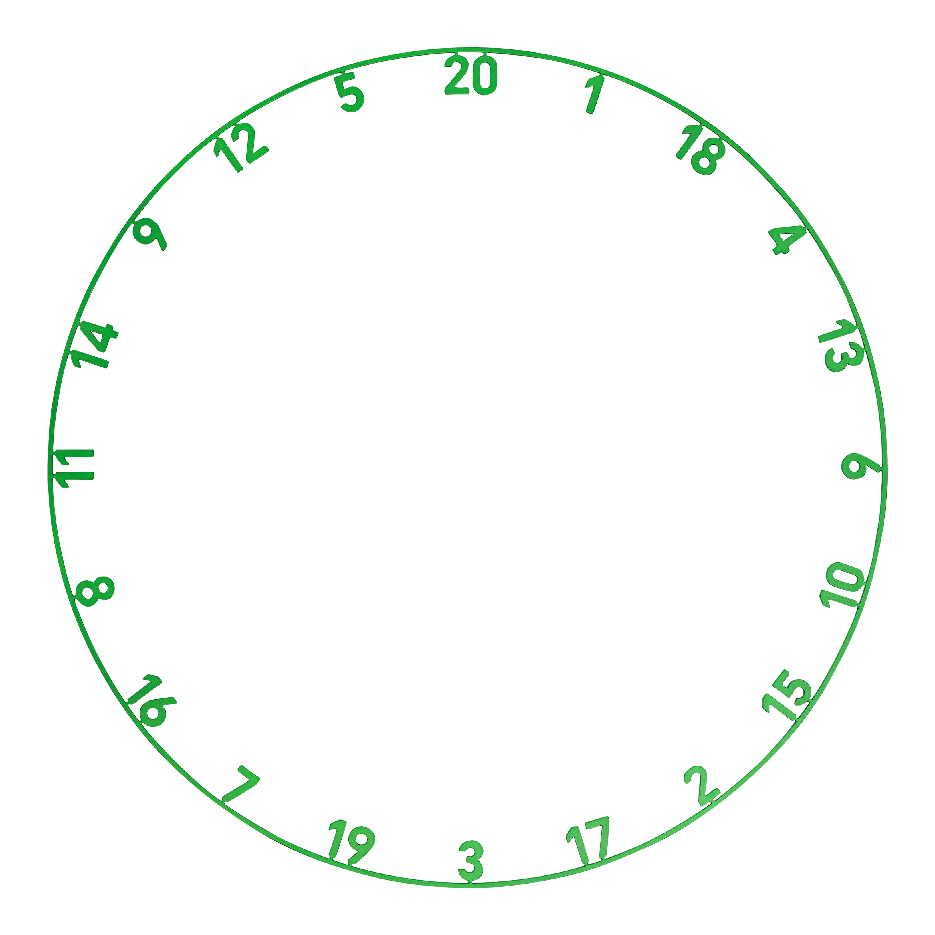 Das Bild zeigt einen Zahlenring in Smaragdgrün. Der Name des Produkts lautet ONE1050_Precise180_OnePiece_Lasercut_Zahlenring_EmeraldGreen_1.