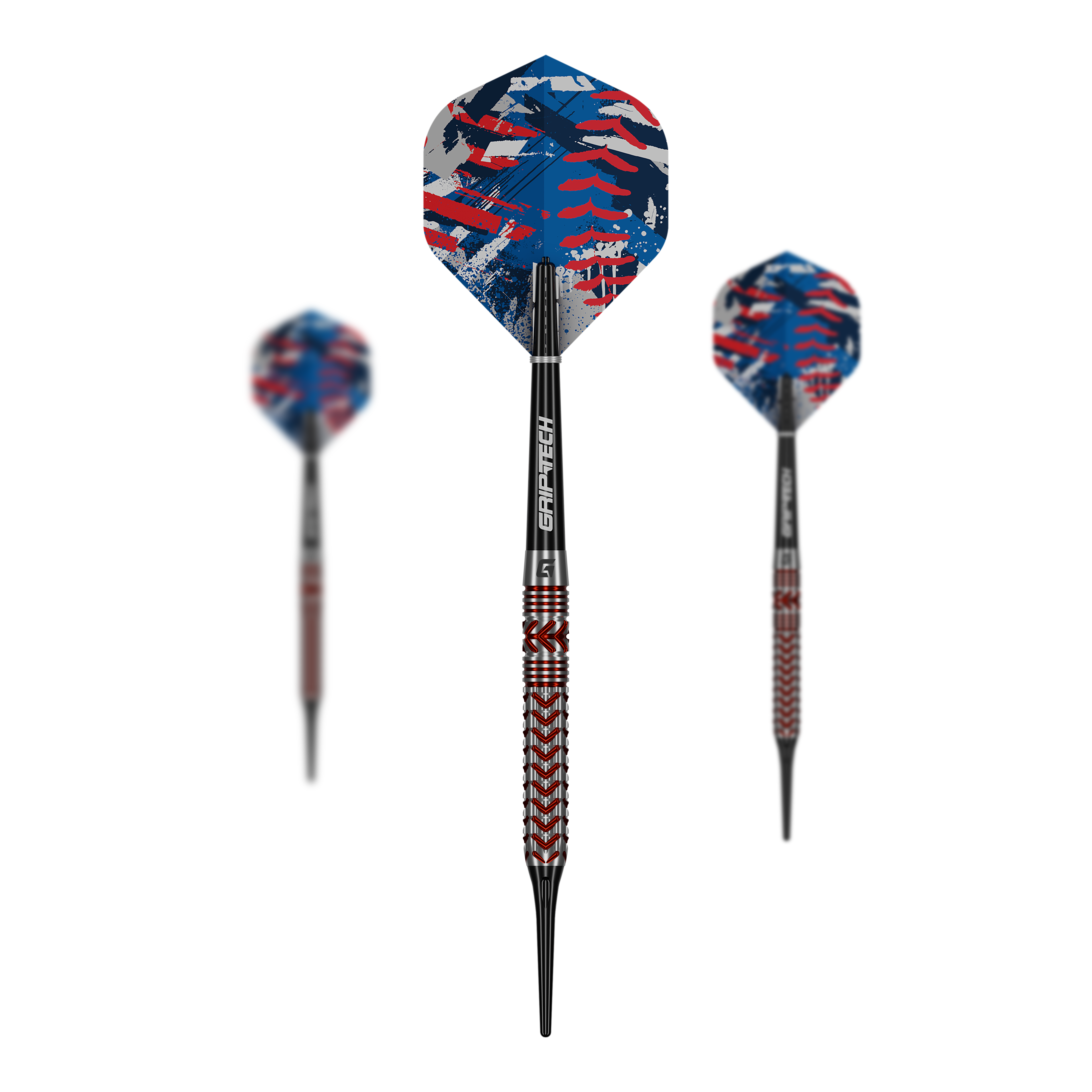 GOAT Curveball Soft Darts - 20g GOAT Curveball Tungsten Softdarts - 20g werden auf diesem Bild gezeigt. Die Softdarts bestehen aus Tungsten und wiegen 20 Gramm.