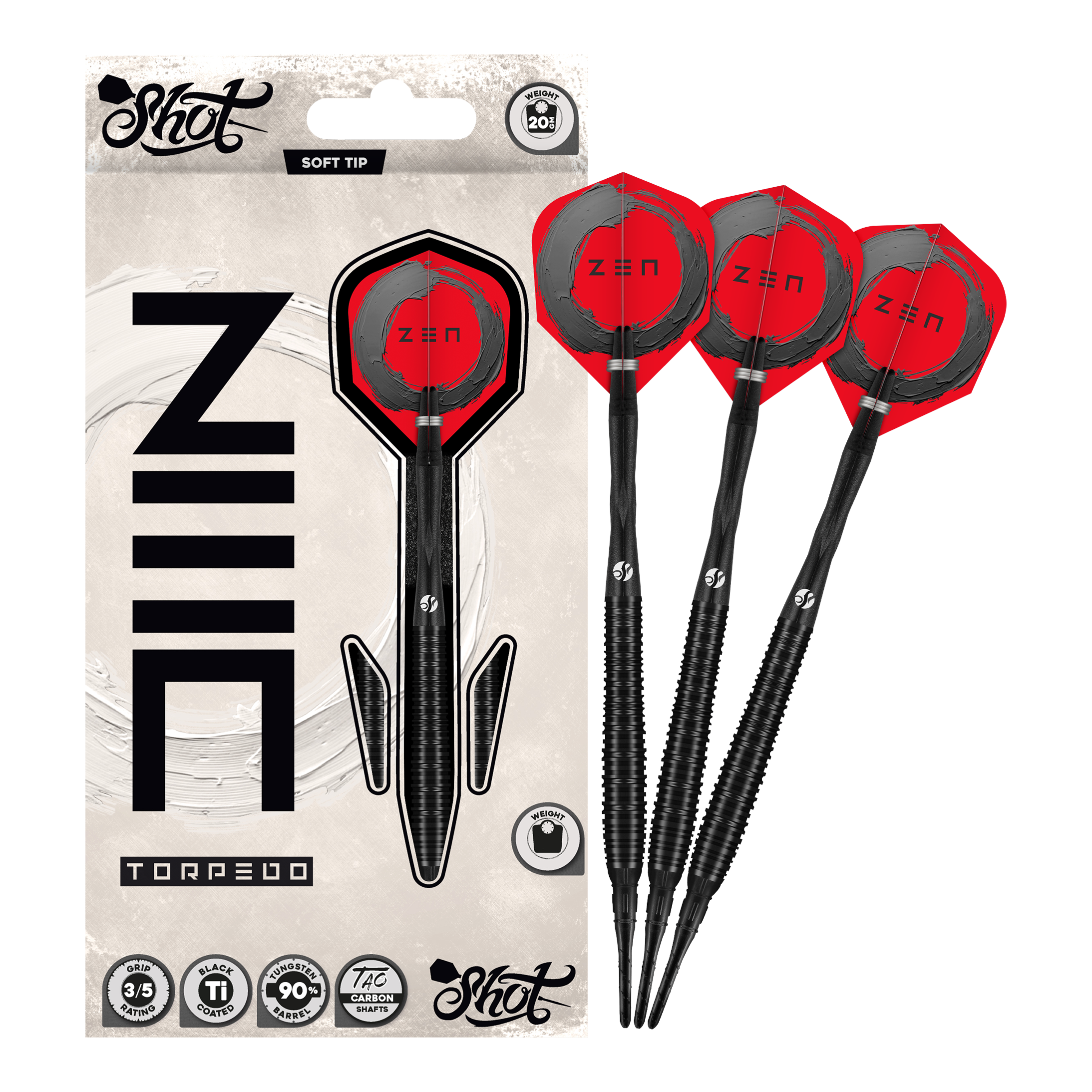 Shot ZEN Torpedo Soft Darts - 20g