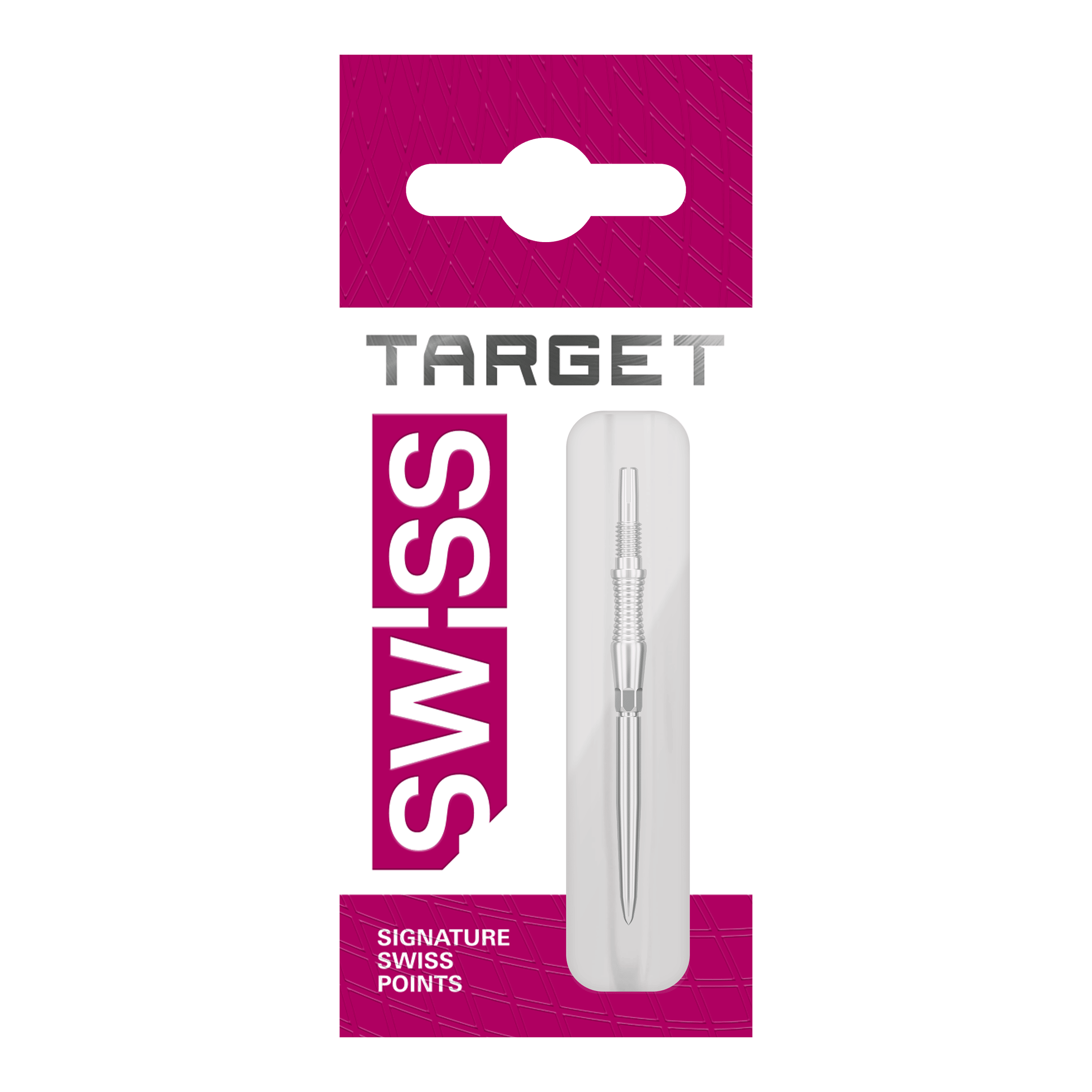 Target Swiss Point Dart Tips Signature RST - Silver Auf diesem Bild sind Dartspitzen der Datei '340301_Target_Swiss_Point_Dartspitzen_Signature_RST_Silber_35mm_2' zu sehen. Es handelt sich um eine silberne Dartspitze.
