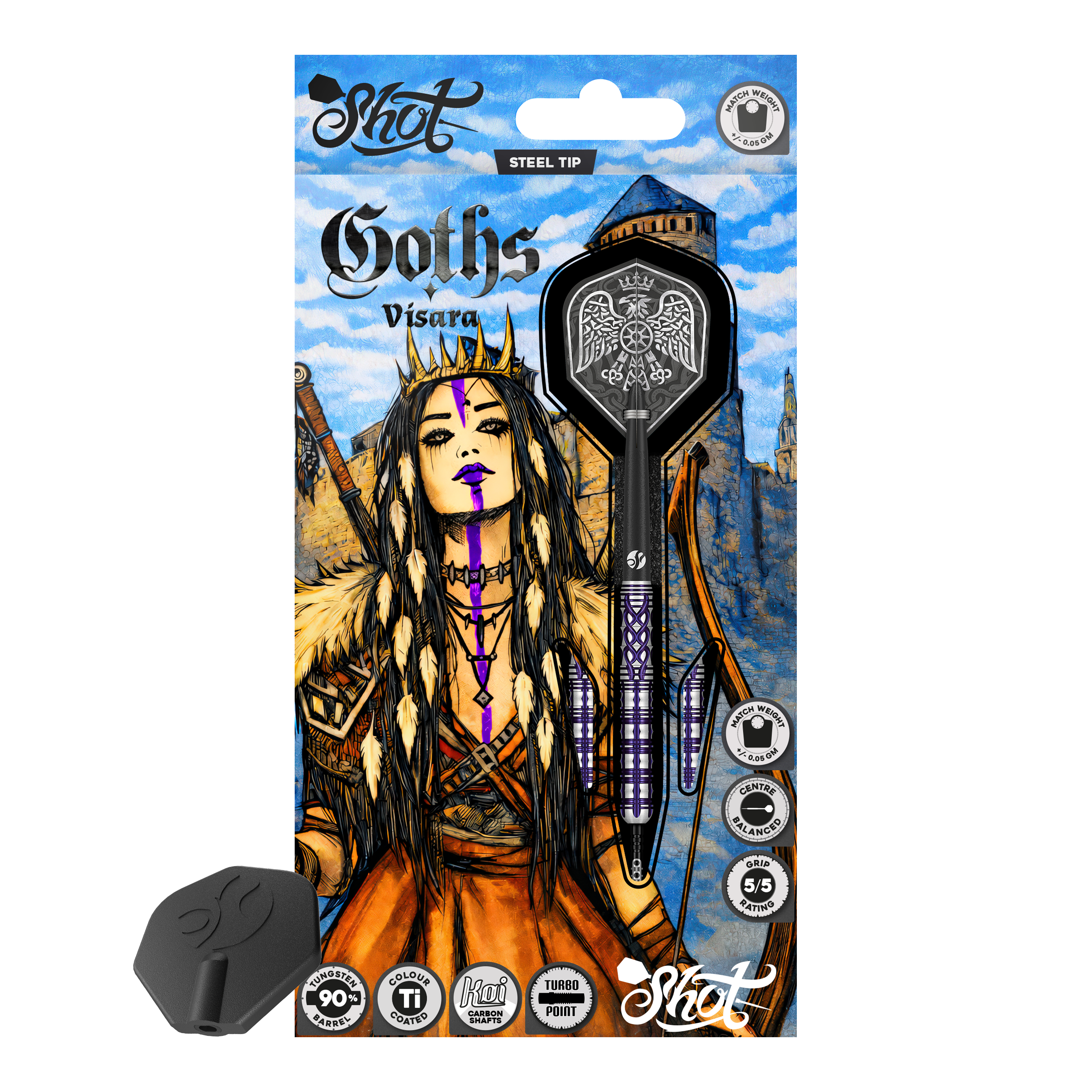 Shot Goths Visara Turbo Point Steel Darts - 23g
