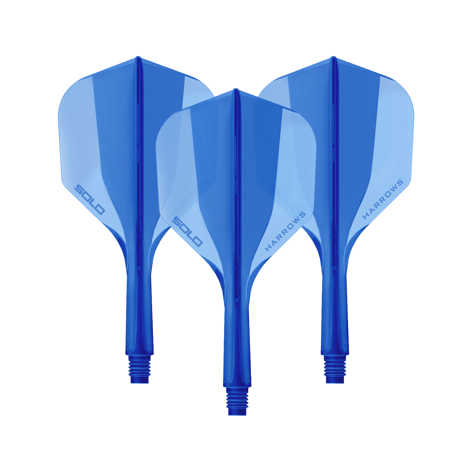 Harrows Solo No6 Flight Shaft System - Blue Das Bild zeigt ein Harrows Solo No6 Flight Shaft System in Blau, 20mm, als Set. Es handelt sich um Zubehör für Dartpfeile.