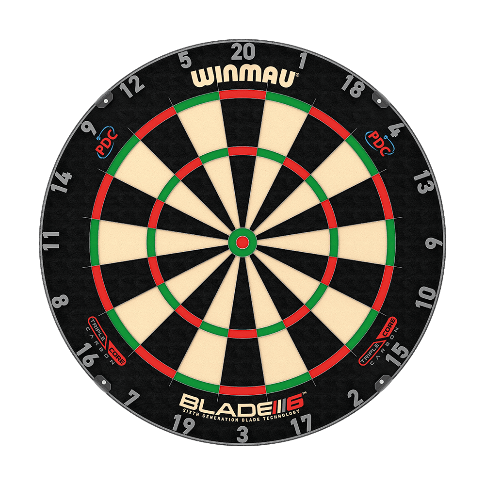 Winmau Blade 6 Triple Core Set with 2 sets of darts Das Bild zeigt das Produkt "810008_Winmau_Blade6_TripleCore_Starter_Bundle_2". Es ist ein Zubehör für den Einstieg in den Dartsport.