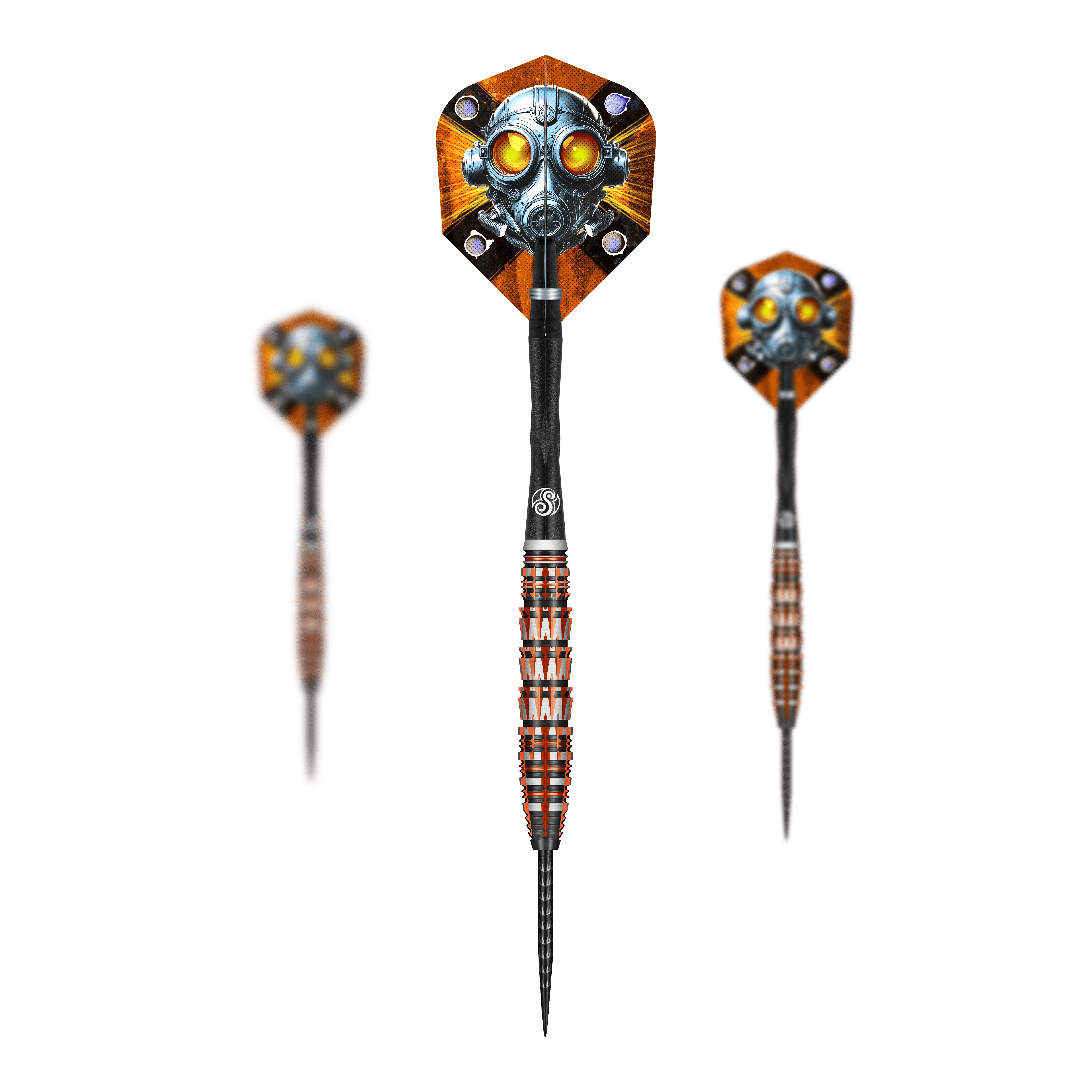 Shot Badlands Rustin Steel Darts - 23g Dies ist ein Bild der Shot Badlands Rustin Steeldarts - 23g. Das Produkt ist als Set abgebildet.