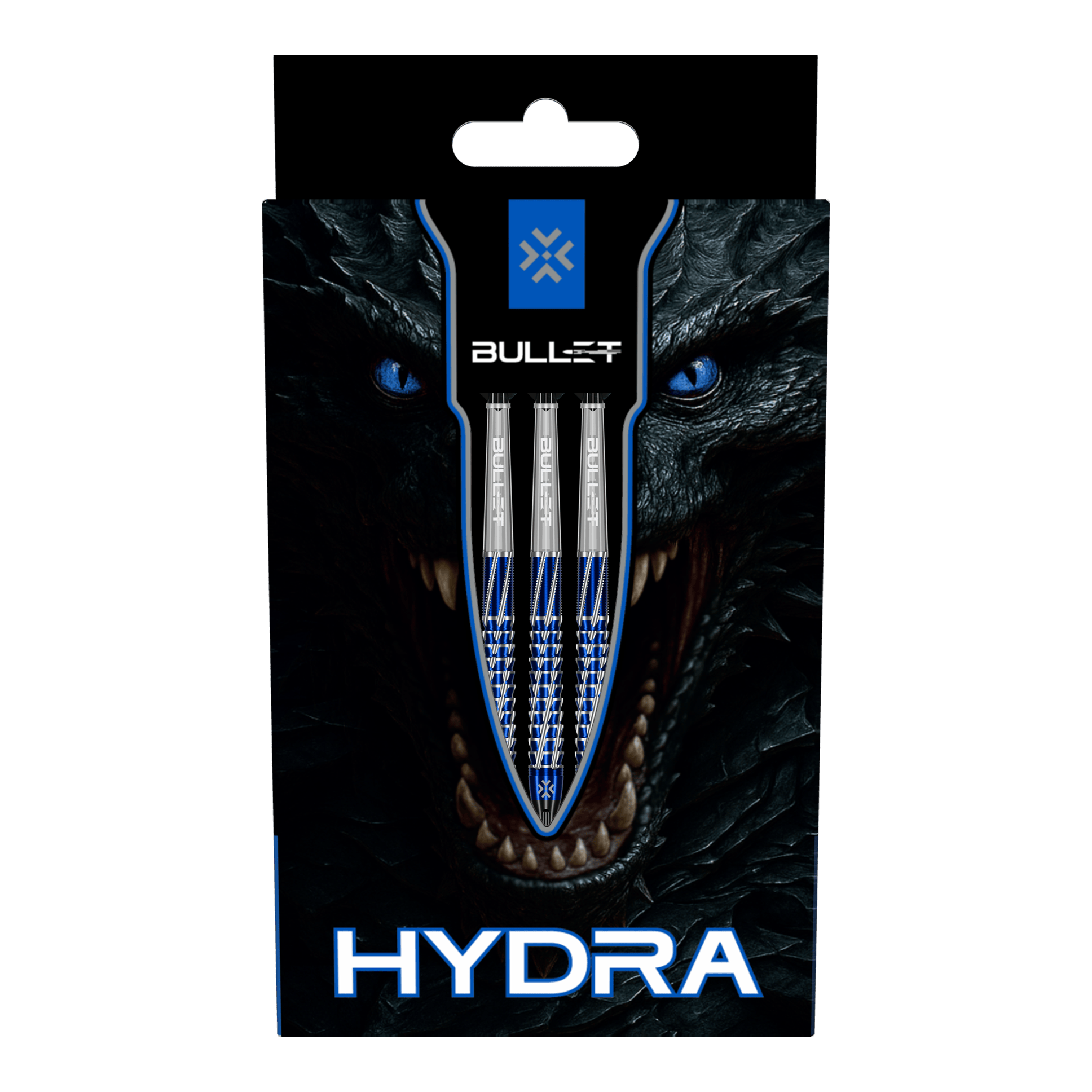 Bullet Hydra Softdarts - 20g Darts werden aus der seitlichen Perspektive gezeigt. Die Details der Dartspitzen und der Schäfte sind deutlich erkennbar.