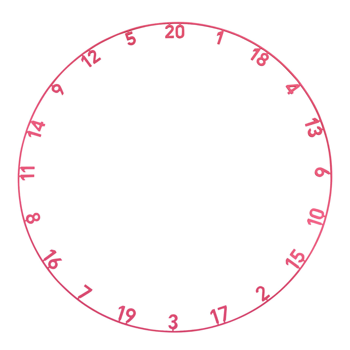 Precise 180 OnePiece Lasercut Number Ring Das Bild zeigt das Produkt mit dem Dateinamen ONE1013_Precise180_OnePiece_Lasercut_Zahlenring_CyberPink_1. Es handelt sich um ein nicht näher beschriebenes Produktbild.