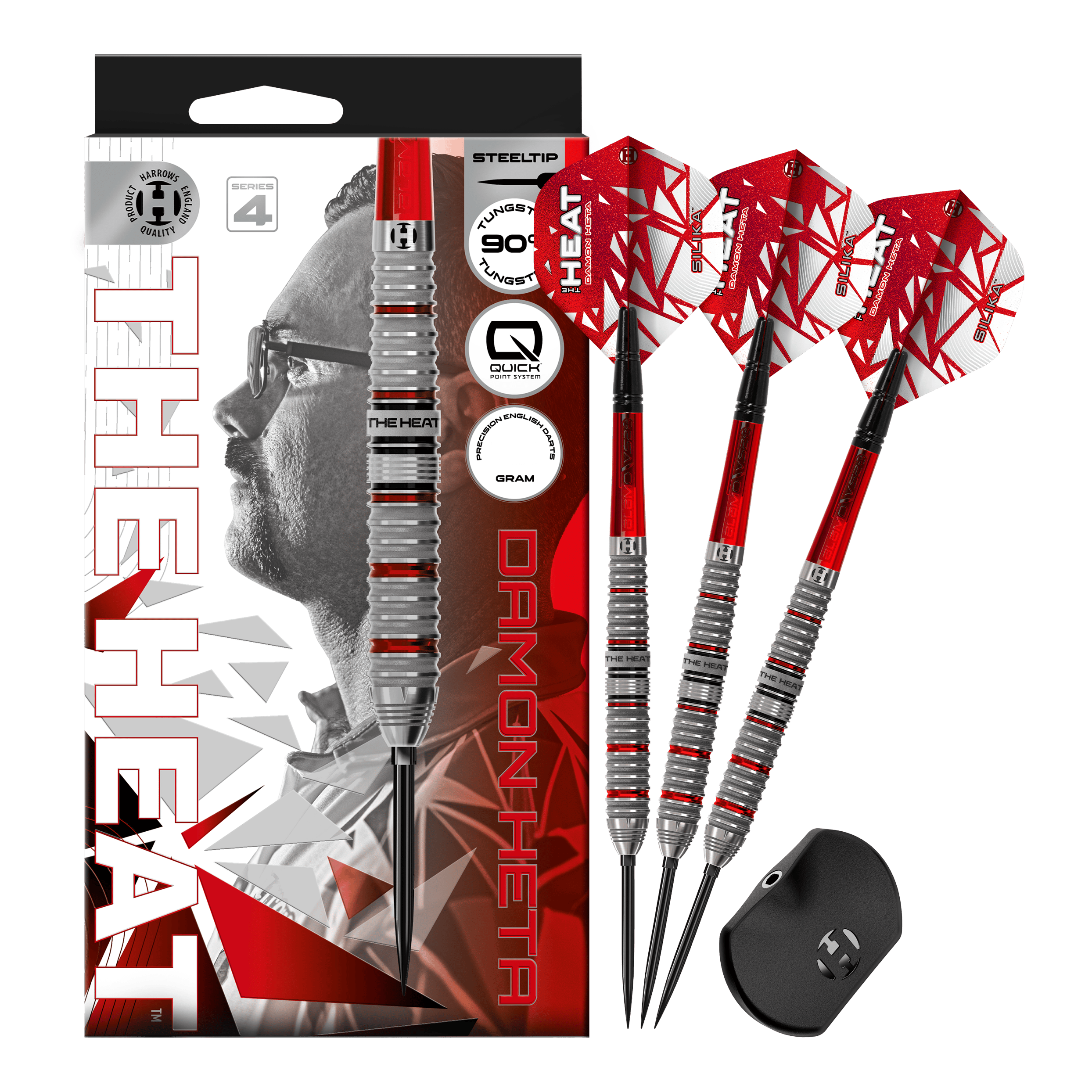 Harrow's Damon Heta Series 4 Quick Point steel darts Hier wird das Set Harrows Damon Heta Series 4 Quick Point Steeldarts präsentiert. Das Produkt besticht durch Präzision und robuste Verarbeitung.