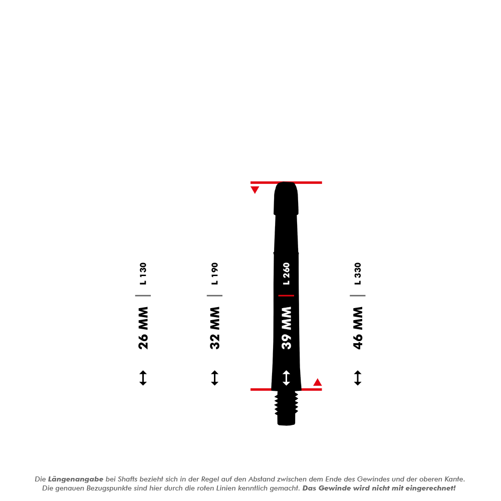 L-L-Style-Shafts Locked Straight - Red