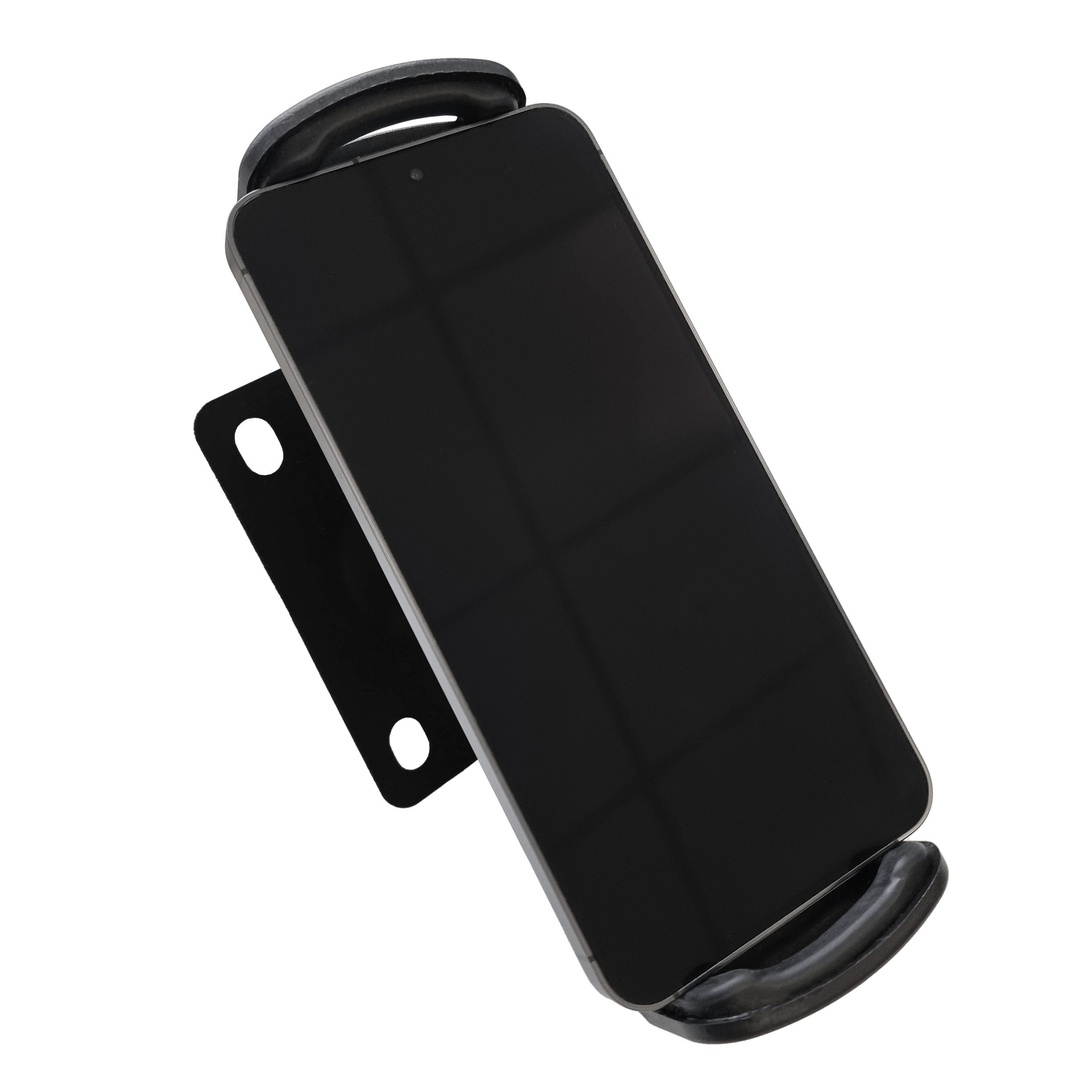 McDart TABSteady Tablet Wall Mount Die Abbildung zeigt die McDart TABSteady Tablet Wandhalterung mit einem eingespannten Tablet. Die Halterung ist stabil und zur Wandmontage geeignet.