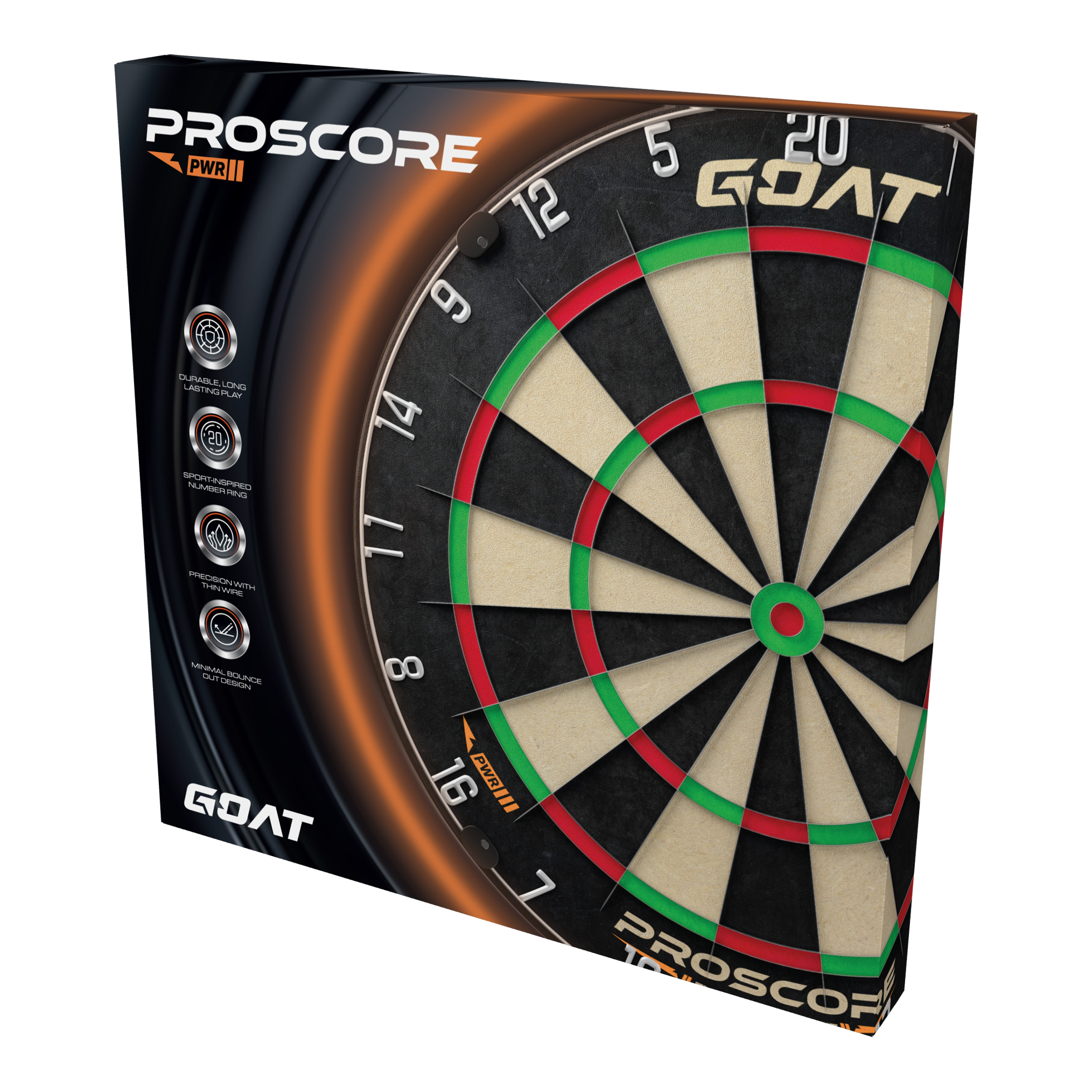 GOAT Proscore PWR steel dartboard