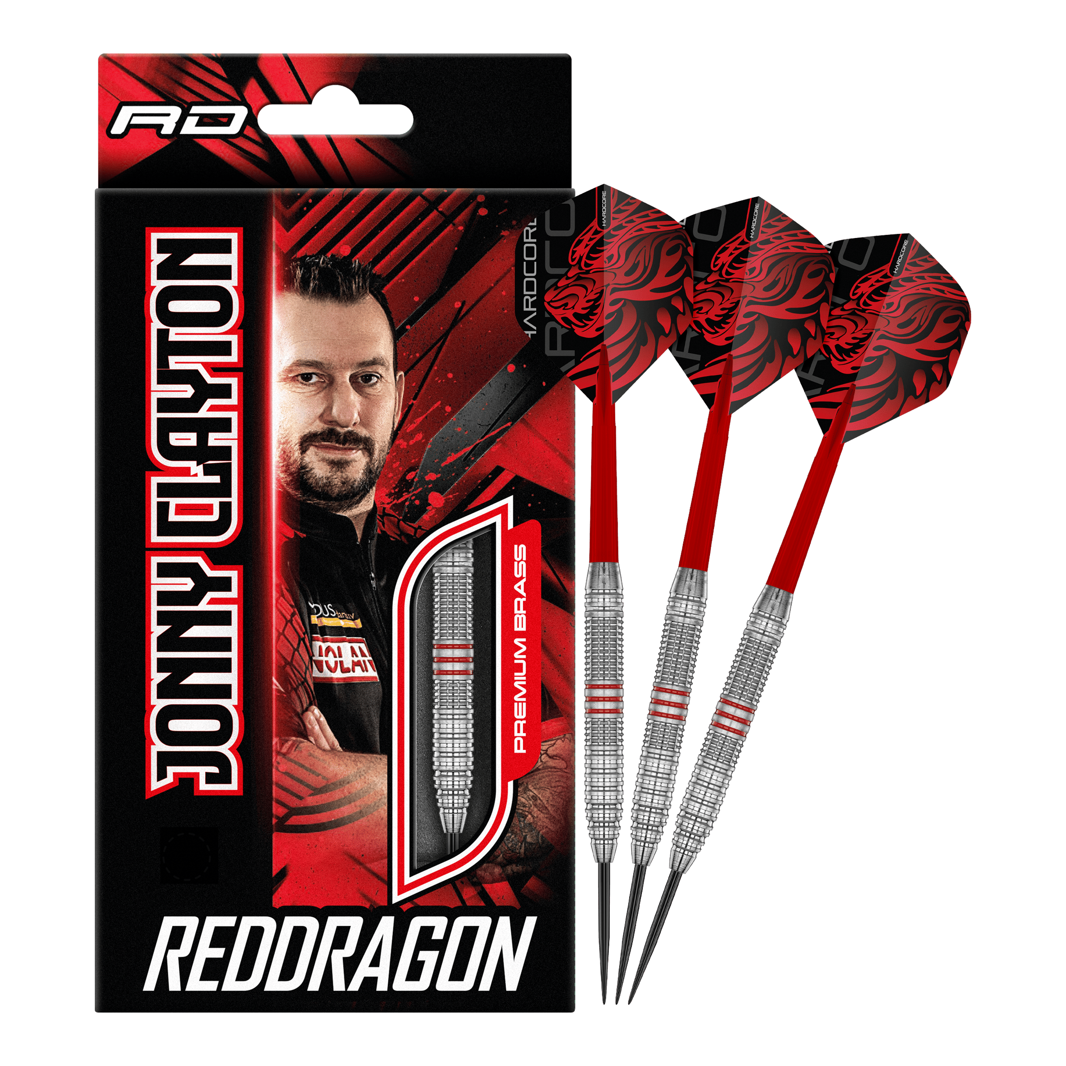 Red Dragon Jonny Clayton Brass Steel Darts - 21 g Red Dragon Jonny Clayton Brass Steeldarts - 21 g wird gezeigt. Der Dartpfeil besteht aus Messing und ist optimal für Dartspieler.