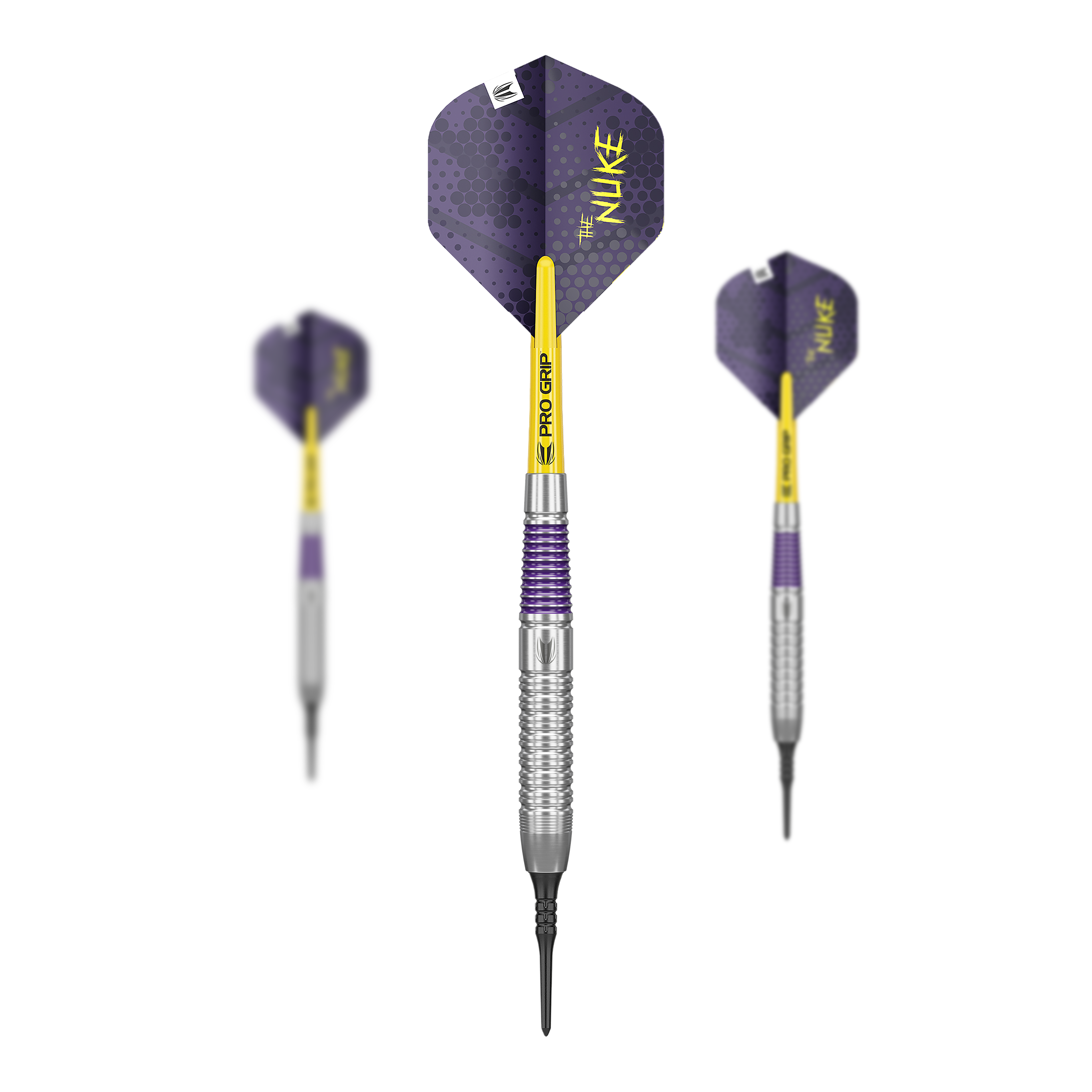 Dieses Bild zeigt das Set der Target Luke Littler Brass Softdarts - 19g. Im Set sind mehrere Dartpfeile des gleichen Modells enthalten.
