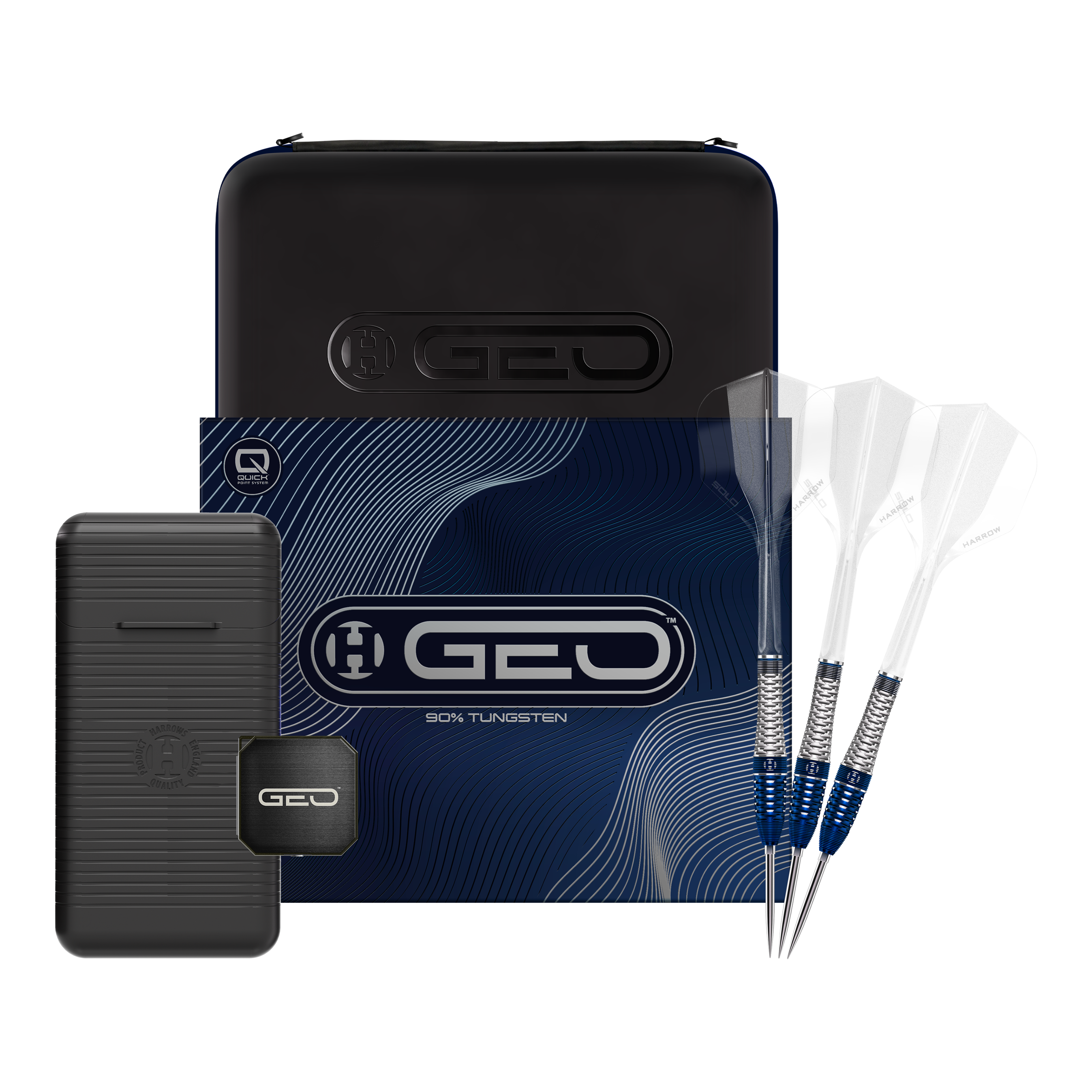 Harrows GEO Bomb Quick Point Steel Darts Zu sehen ist das Produkt Harrows GEO Bomb Quick Point Steeldarts. Diese Darts zeichnen sich durch ihre hochwertige Verarbeitung aus.