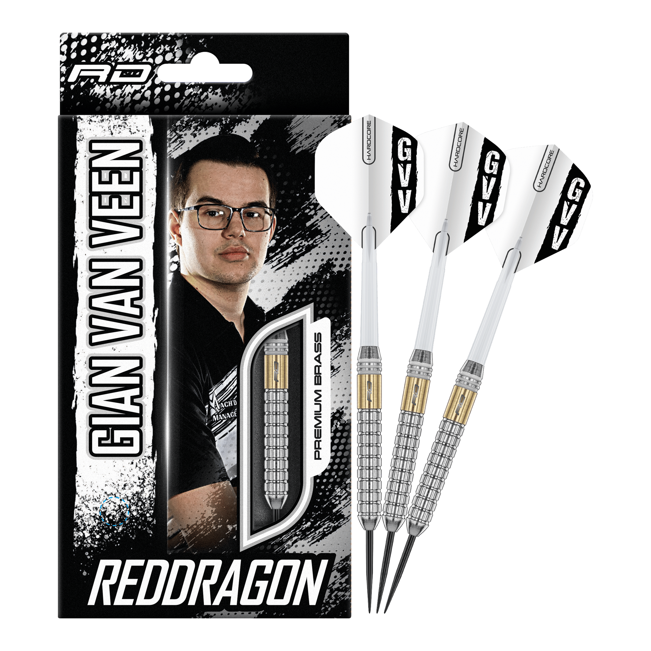 Red Dragon Gian Van Veen Brass Steeldarts - 21 g
