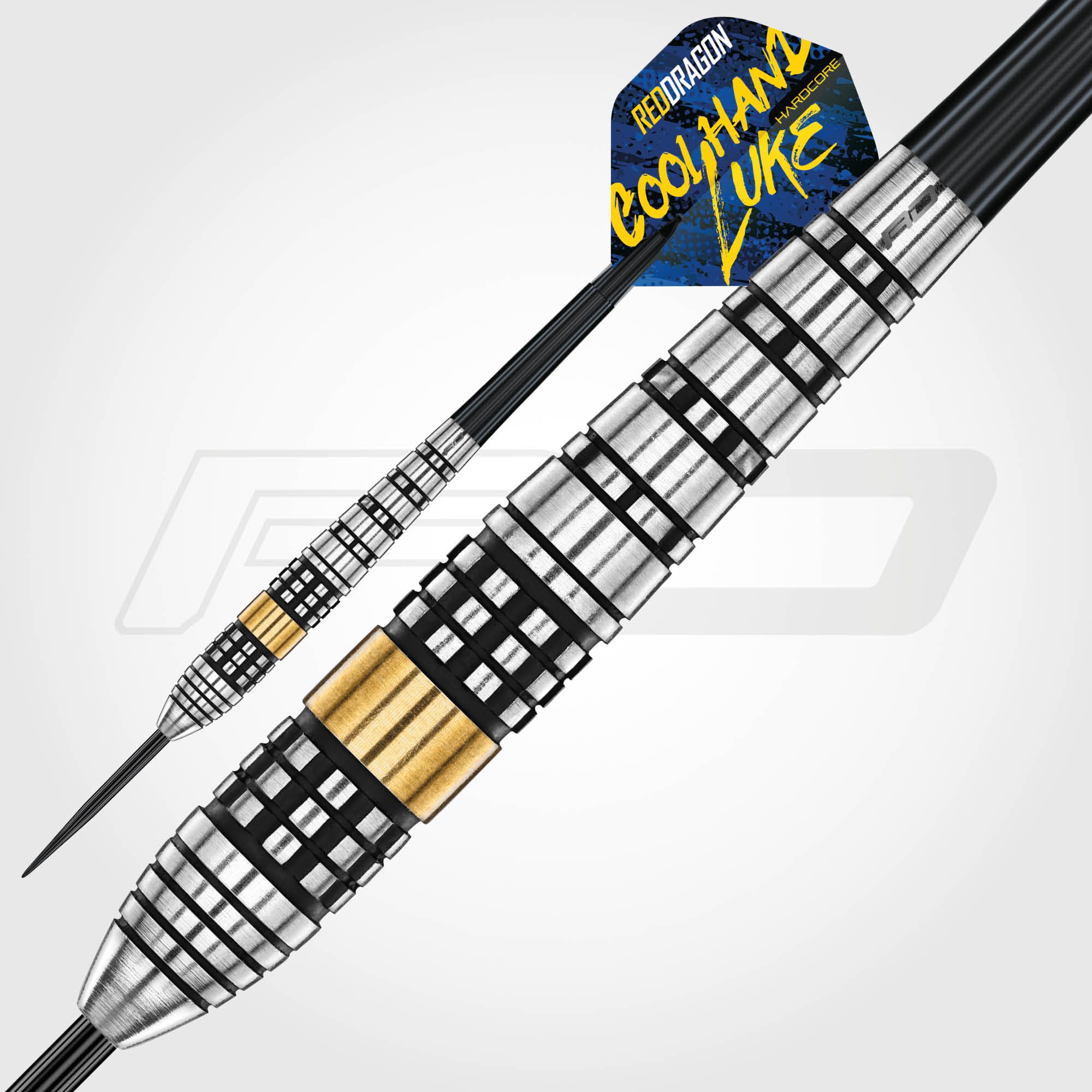 Red Dragon Luke Humphries Brass Steel Darts - 21 g Auf diesem Bild sieht man die Red Dragon Luke Humphries Brass Steeldarts – 21 g. Die Steeldarts sind vielseitig einsetzbar und richten sich an Darts-Fans.
