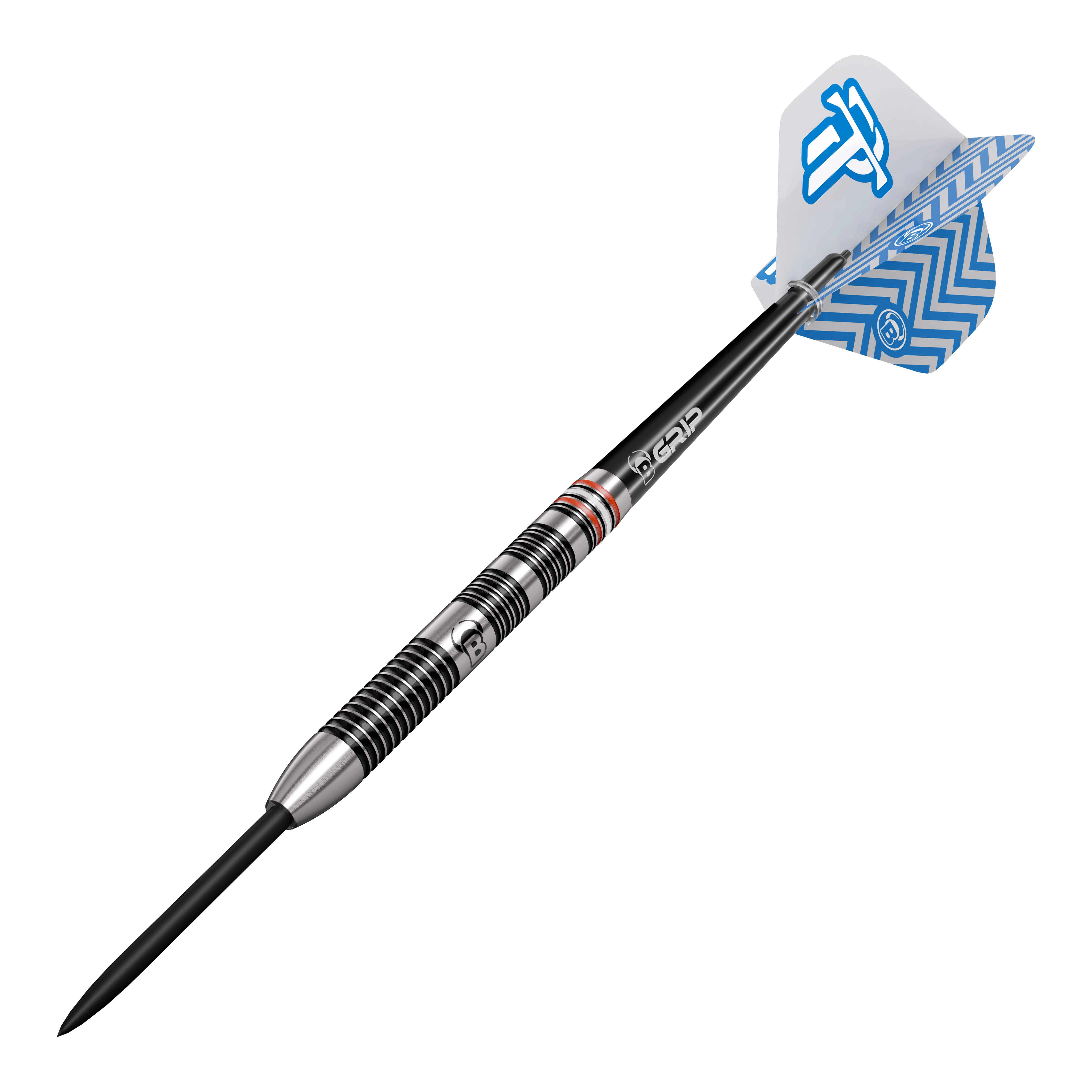 Bulls Challenger Patrick Tringler Steeldarts mit 21g Gewicht. Abgebildet ist das Dartprodukt aus einer anderen Perspektive.