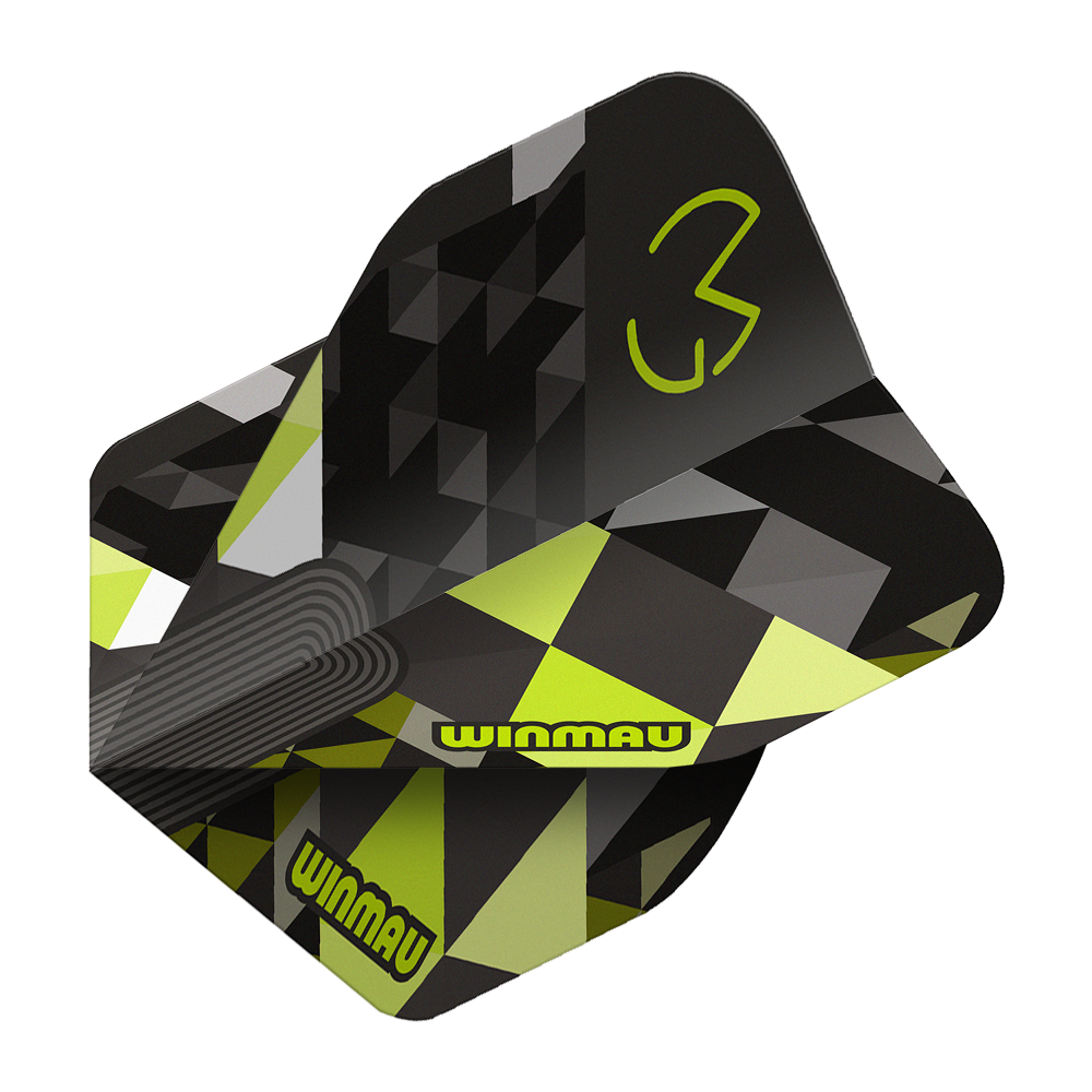Winmau Prism Delta MvG Logo Green No2 Standard Flights Hier sieht man Winmau Prism Delta MvG Logo Green No2 Standard Flights. Das Design ist speziell und auffällig.