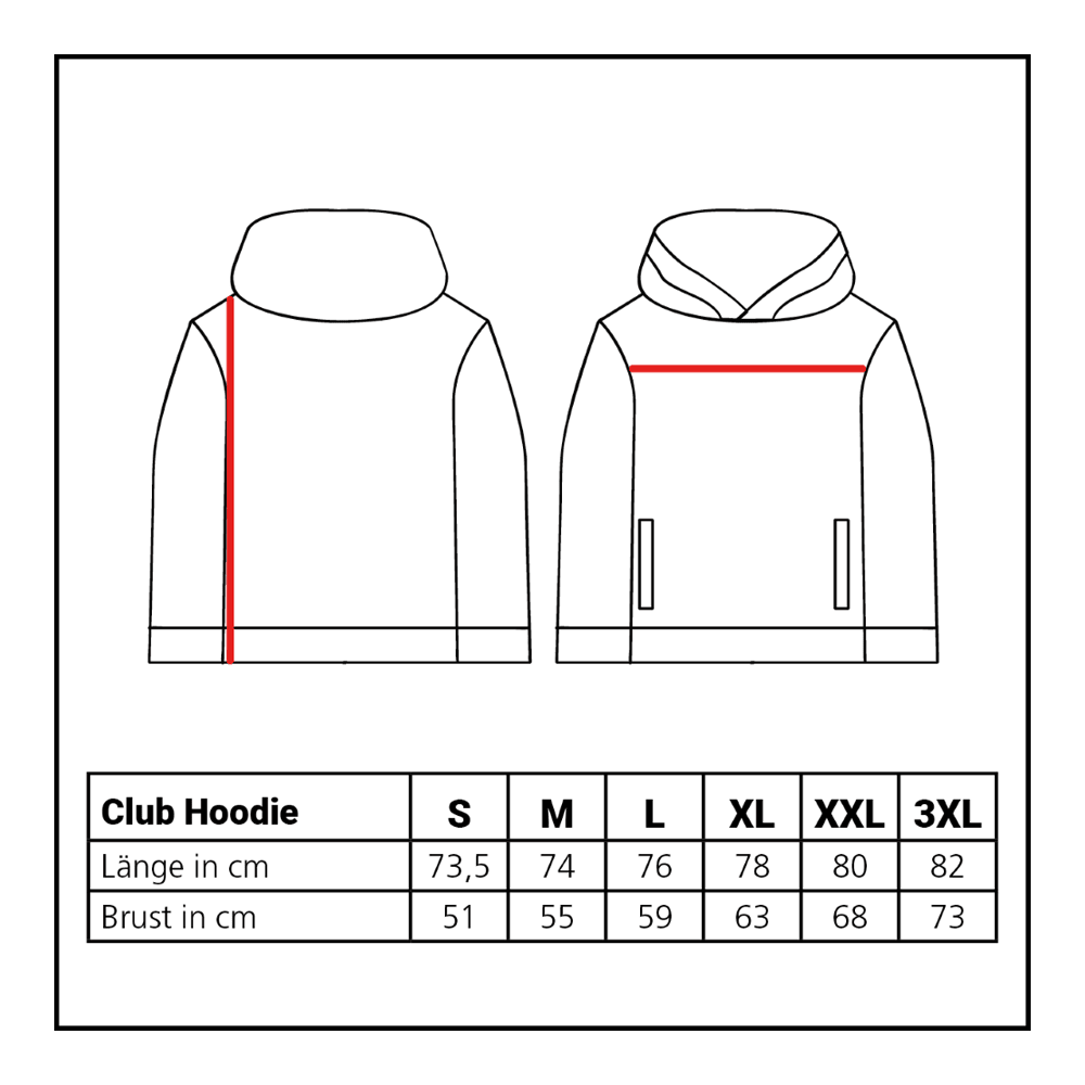 Löwen Collection Club Hoodie Der Löwen Kollektion Club Hoodie ist auf diesem Bild abgebildet. Es handelt sich um einen gemütlichen Kapuzenpullover für den Alltag.