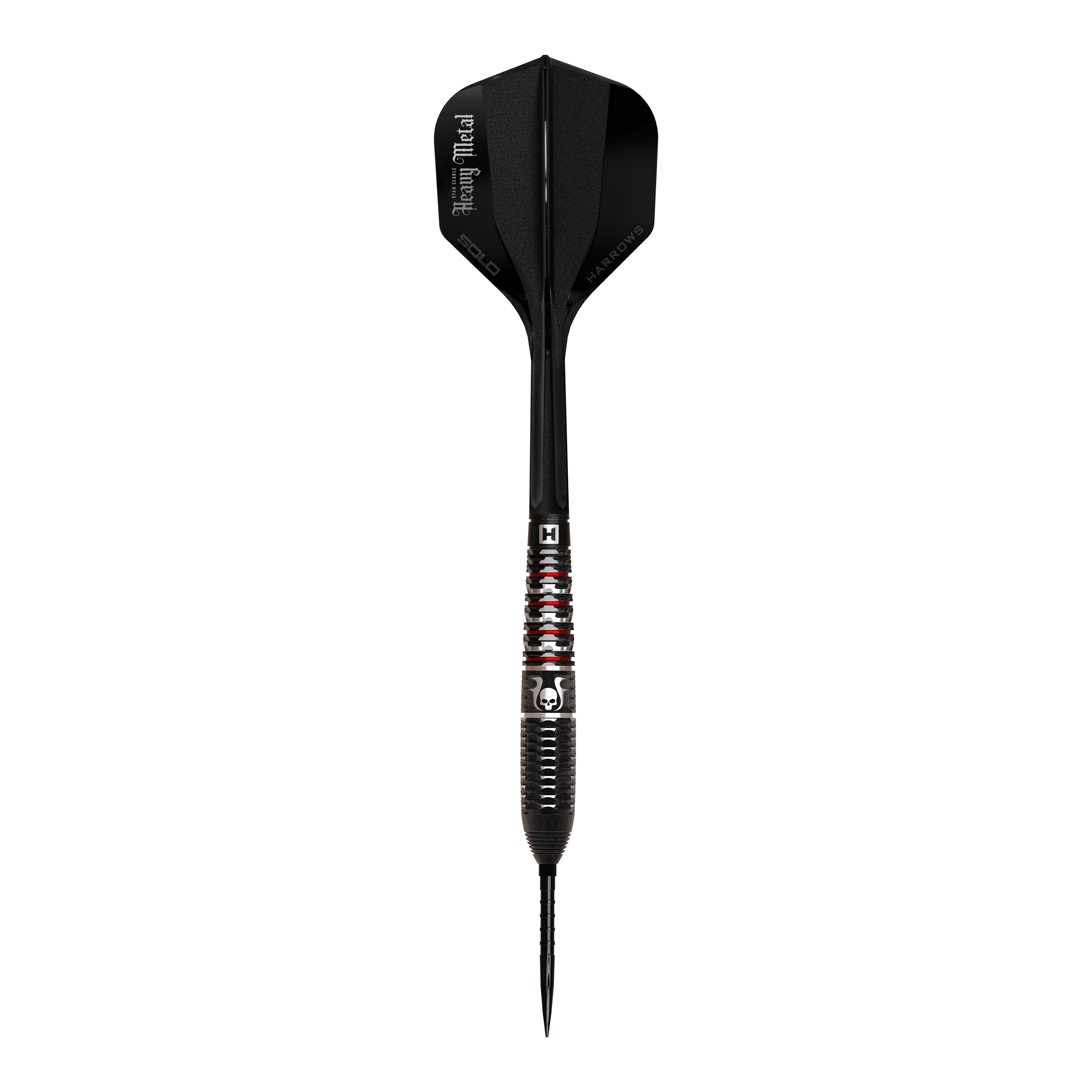 Harrows Ryan Searle Geo Quick Point Steeldarts Abgebildet ist ein Steeldartpfeil mit strukturierter Griffzone und präziser Spitze. Der Pfeil ist vollständig sichtbar.