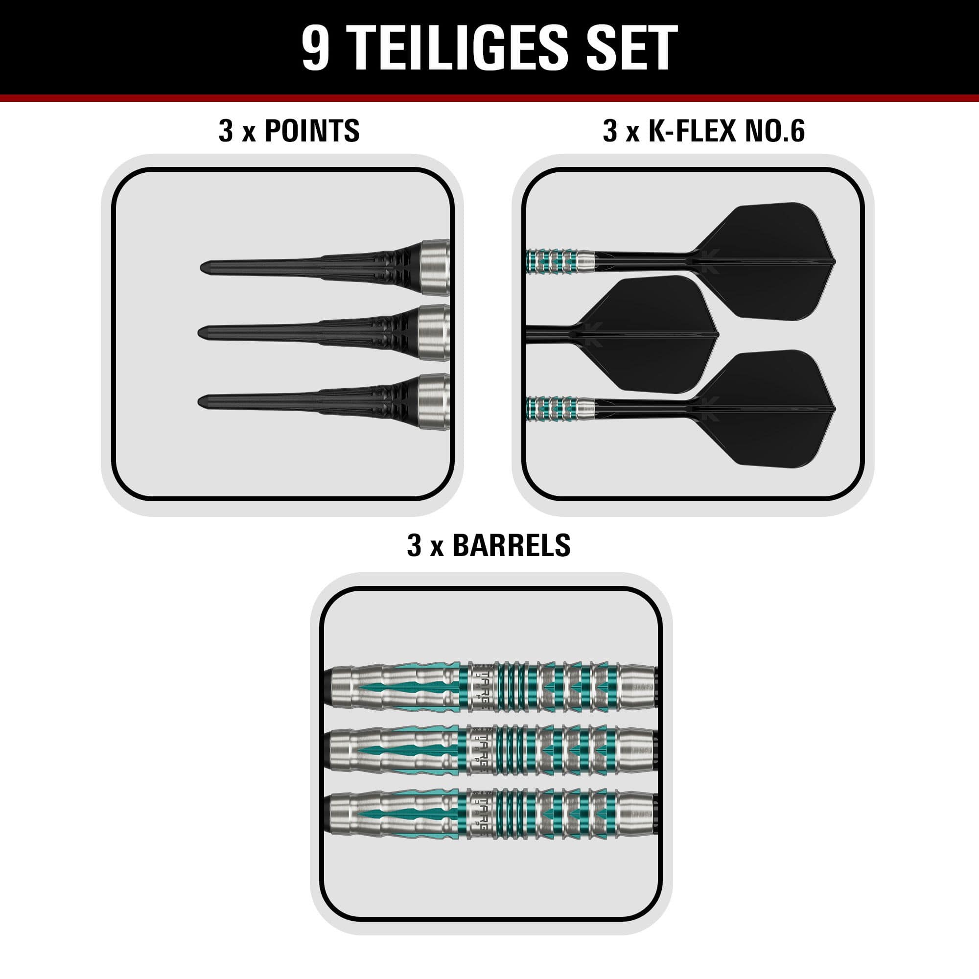 Target Black Marque Pierce Soft Darts - 18.5g Hier sind die Target Black Marque Pierce Softdarts mit 18,5g abgebildet. Die Darts sind speziell für hohe Präzision und Stil entwickelt.