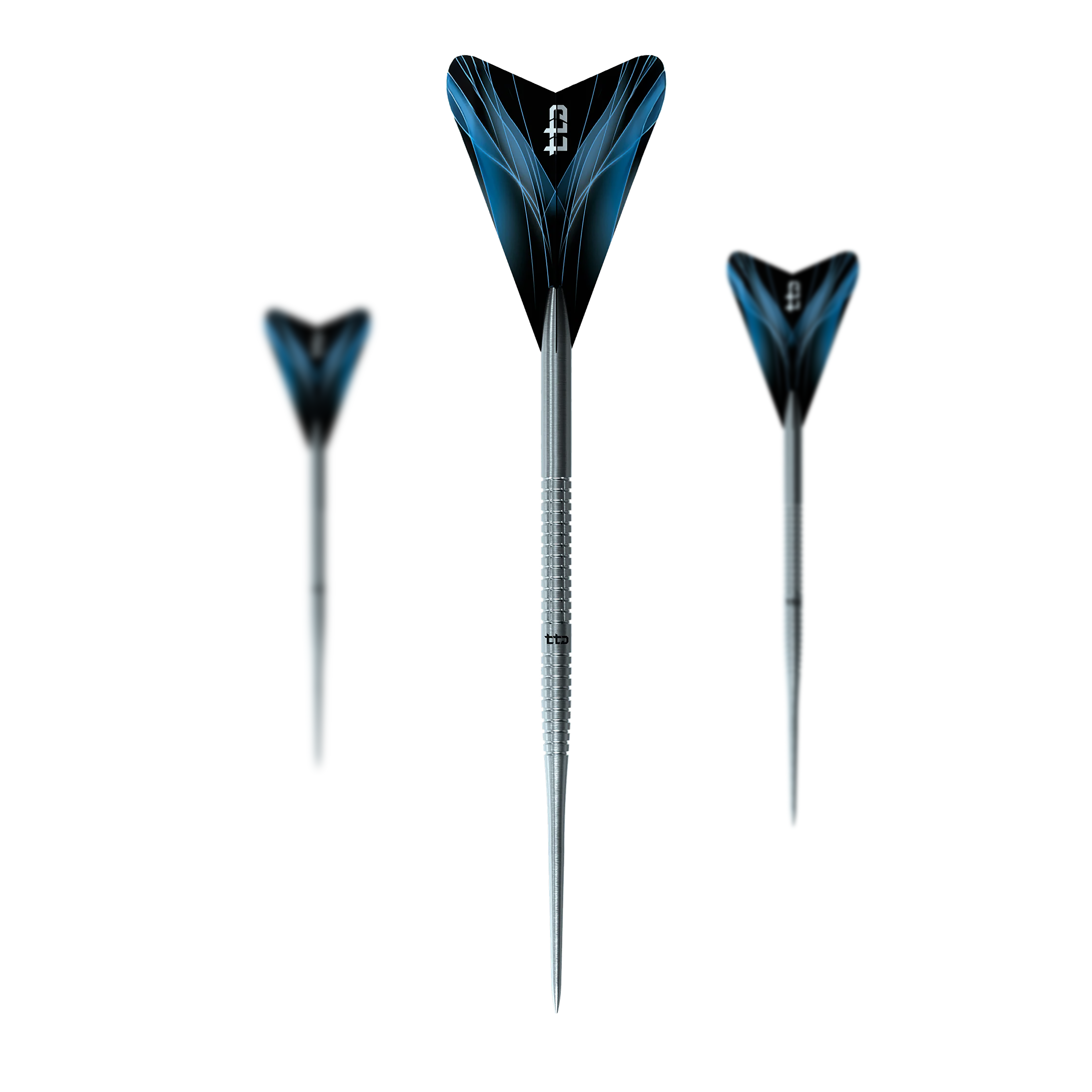 Caliburn TTD Complete Titanium T1 Silver Steeldarts - 5g Das Foto zeigt ein Set der Caliburn TTD Complete Titanium T1 Silver Steeldarts - 5g. Es sind hochwertige Steeldarts aus Titan für das Dartspiel.